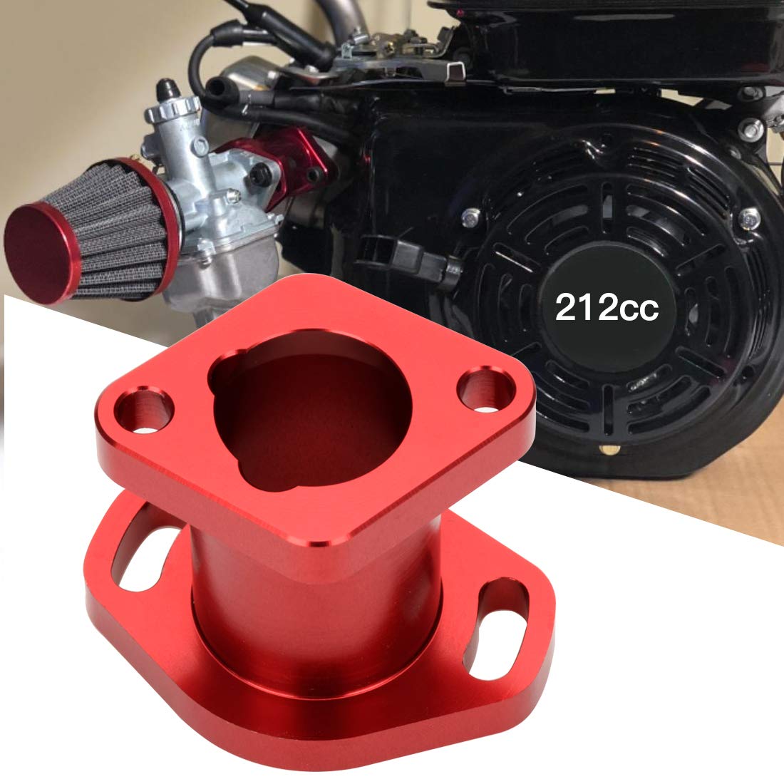Fvrito Performance Racing Intake Pipe Inlet Manifold For Compatible With Predator 212Cc Coleman Honda Ct200U Bt200X Gx160 Gx200 6.5Hp Ohv Chinese 196Cc Clone Engines Mini Bike Go Kart Red