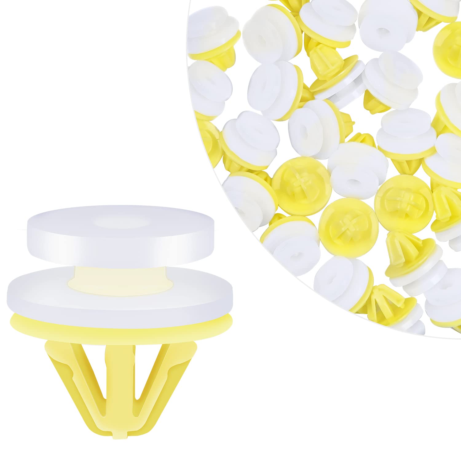 Gooacc 50Pcs Lower Door Sill Moulding Clip For Land Rover Freelander Lr3 Lr4 Range Rover Sport Dyc101420 White Yellow Nylon