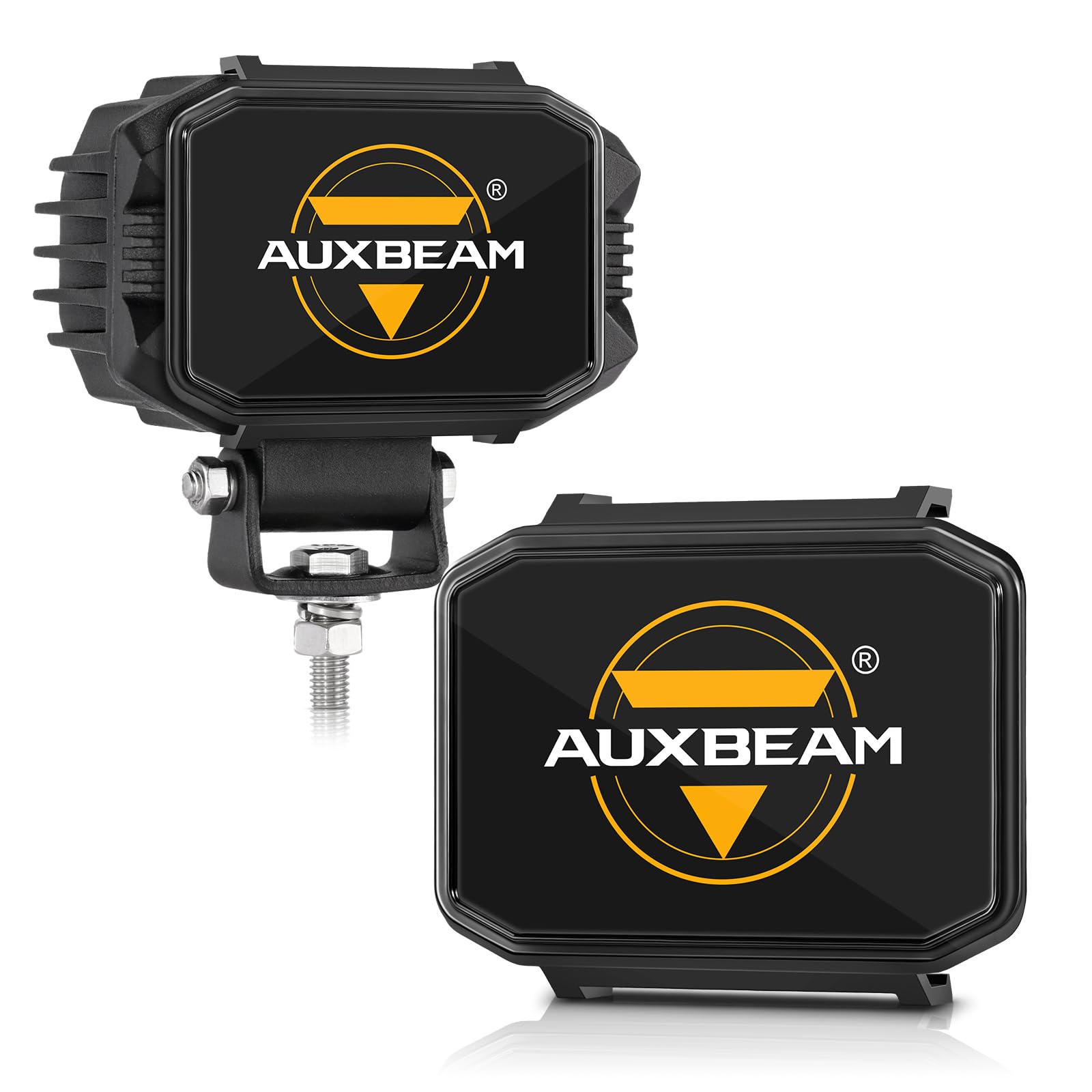 Auxbeam 4 Inch Led Pod Covers, Square Off Road Light Protective Covers, Black Cube Mask Offroad Plastic Light Lens Cover For Tru