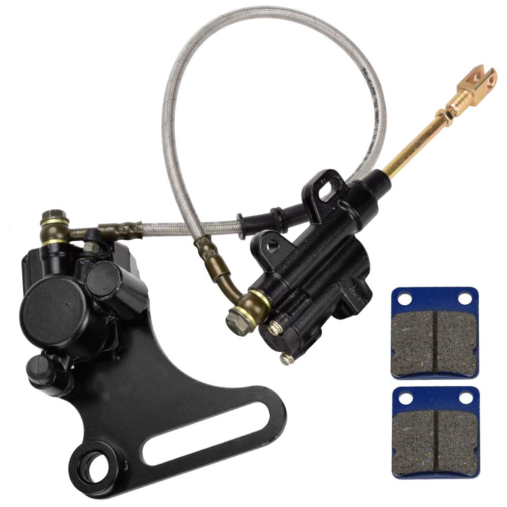 Hiaors Rear Brake Assembly Master Hydraulic Cylinder Caliper With Replaced Disc Brake Pad Coolster 15Mm Wheel Axle For Ssr 125Cc 110Cc Dirt Bike Pit Bike Klx Bbr Crf Ttr Sdg 107 50Cc 70Cc Part