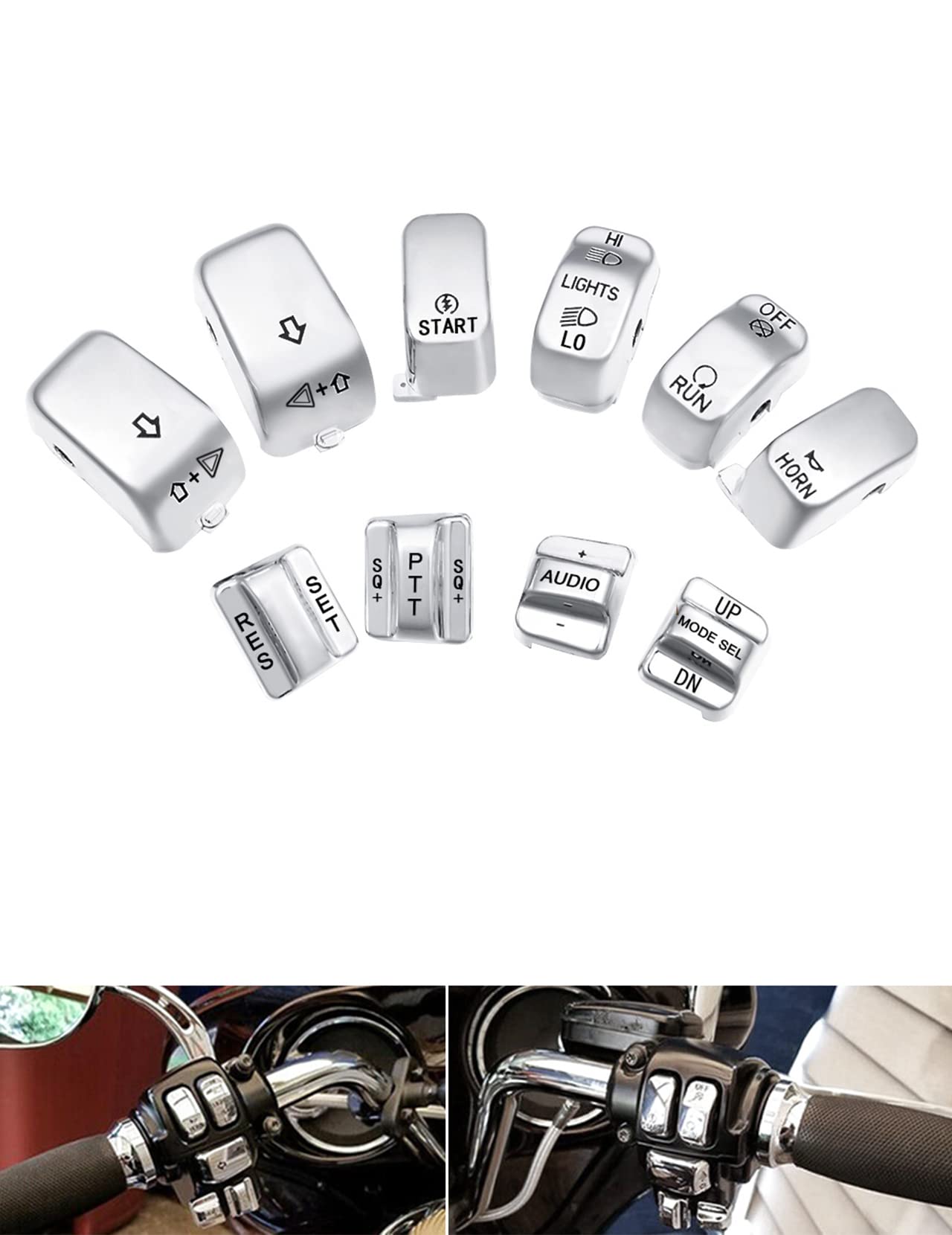 Chrome Hand Control Switch Housing Caps Compatible For Harley Davidson Electra Street Glide 1996-2013