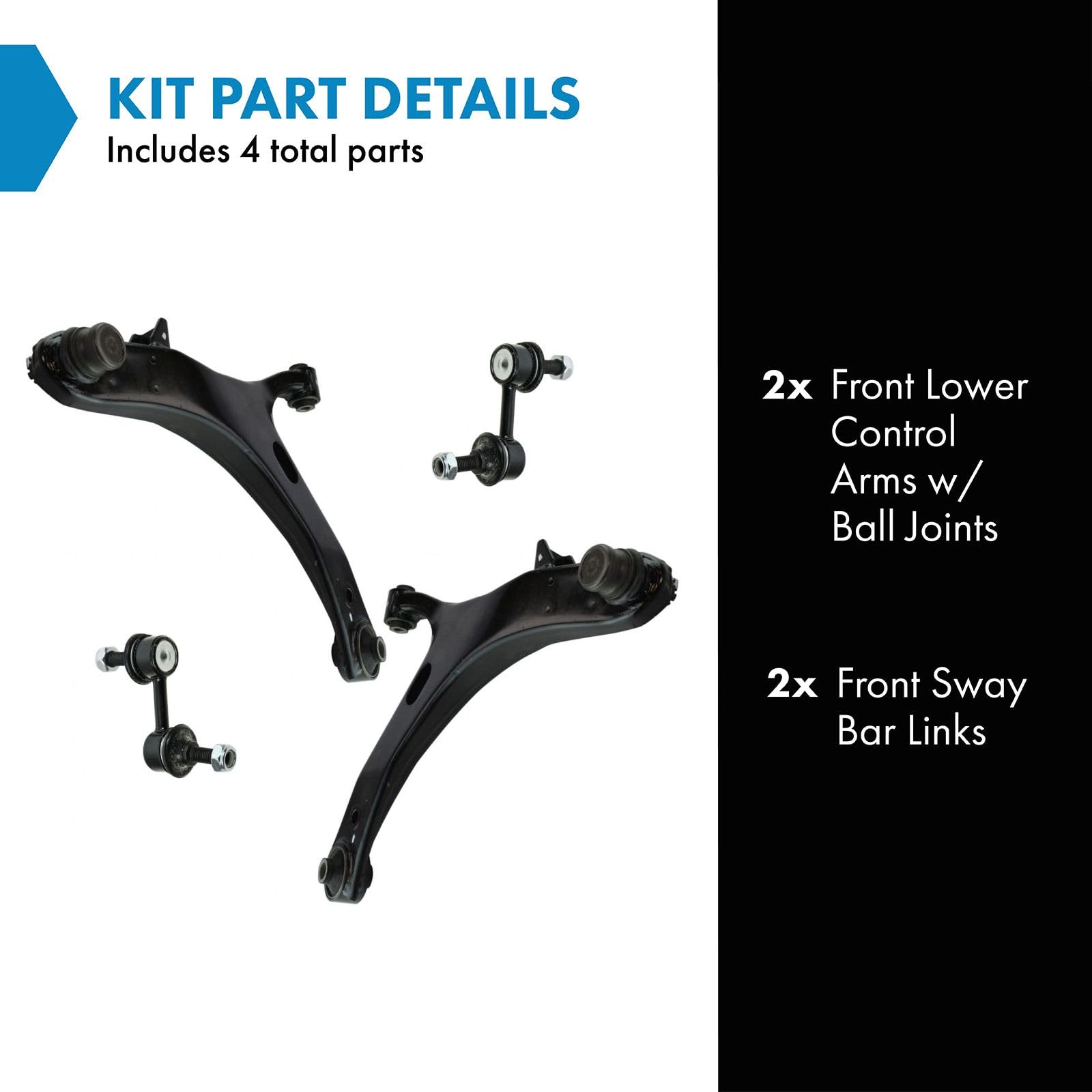 Trq Front Suspension Kit Control Arm With Ball Joint Sway Bar Stabilizer Link Compatible With 2005-2009 Subaru Legacy Outback