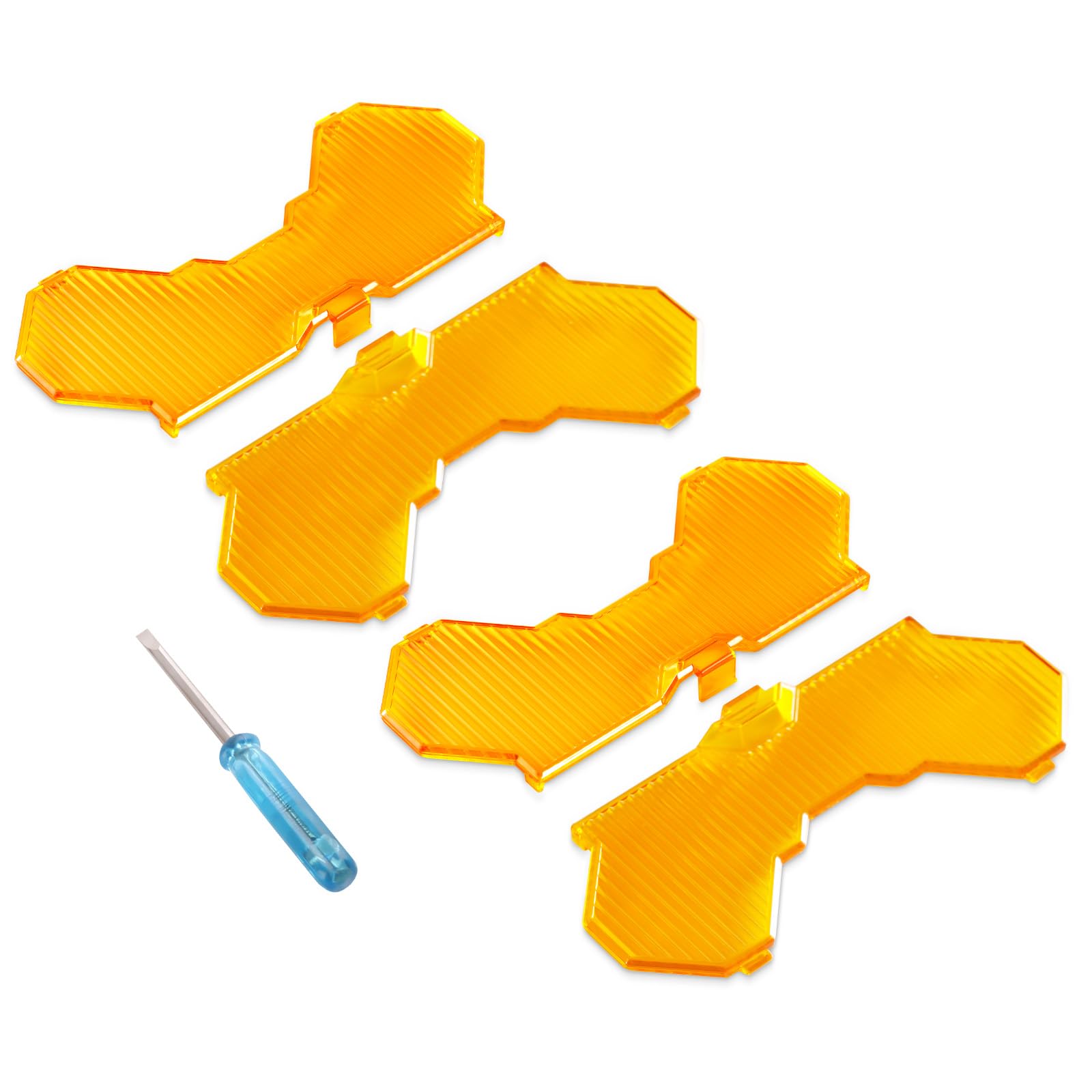 maXpeedingrods 7 Inch Square Amber Light Covers 4PCS Off-Road Light Cover Amber Flood Beam Swappable Offroad Lights Cap PC Prote