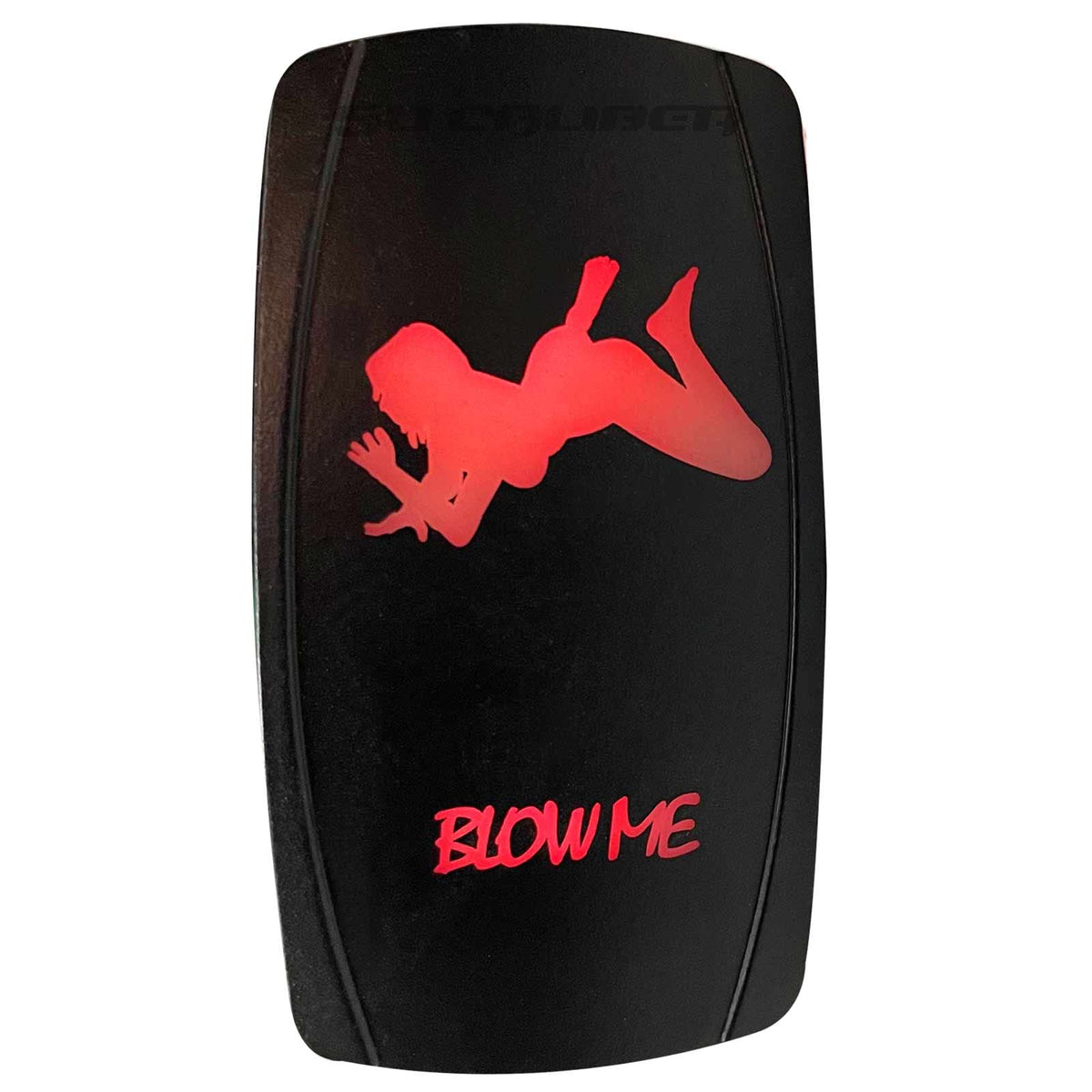 50 Caliber Racing Rocker Switch Blow Me On/Off Led Backlit -Headlights- Utv, Auto, Boat 20A 12V (Red)