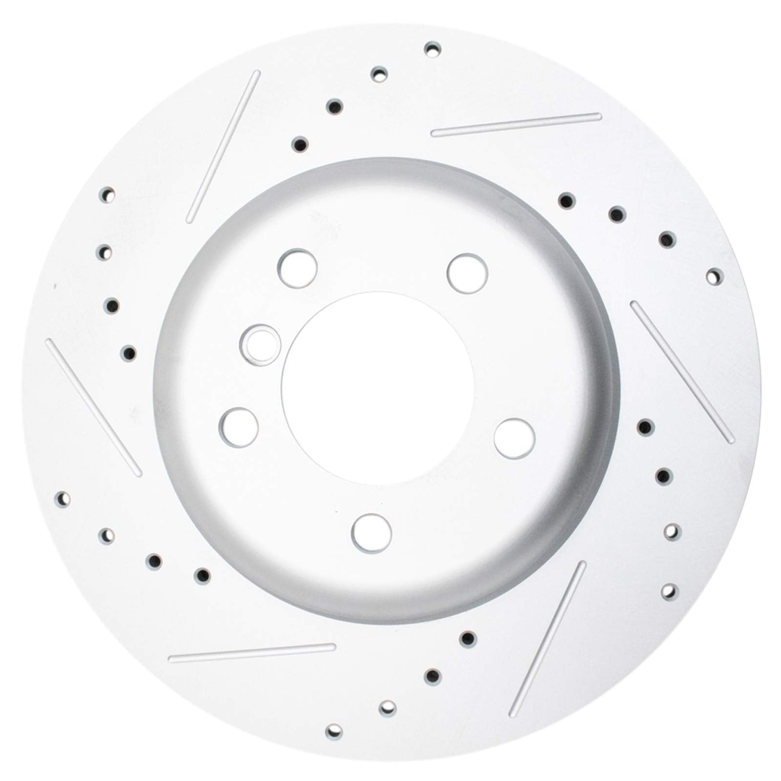 Trq Front Performance Brake Rotors Set Vented Premium G-Coated Cross Drilled & Slotted Compatible With 2008-2010 Bmw 535I 2004-2