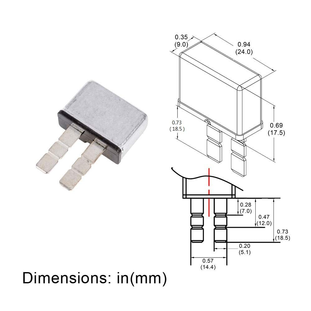 Gloso E311 Ucb Automotive Circuit Breaker, Type 1, Snap Off 3 Sections Atc Balde Terminal (5A, 3 Pack)