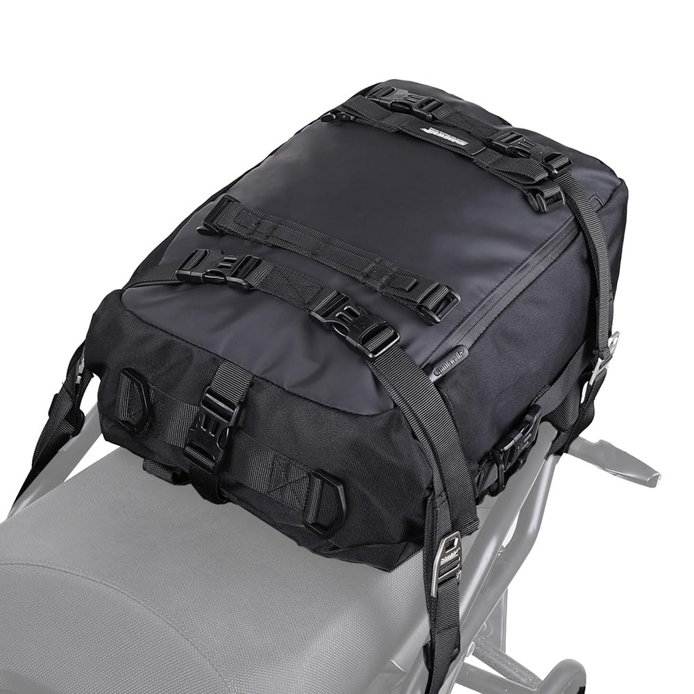 Rhinowalk Motorcycle Tail Bag 20L Motor Travel Luggage Waterproof Motorbike Rear Rack Trunk Storage Bag - Black