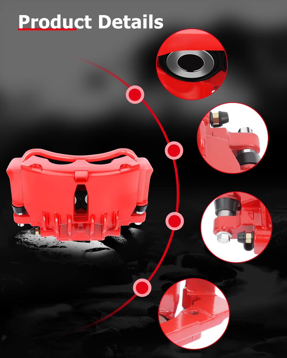 cciyu 18-B4723 18-B4722 Front Left & Right Brake Calipers With Bracket For Ford For Mustang 1999-2002