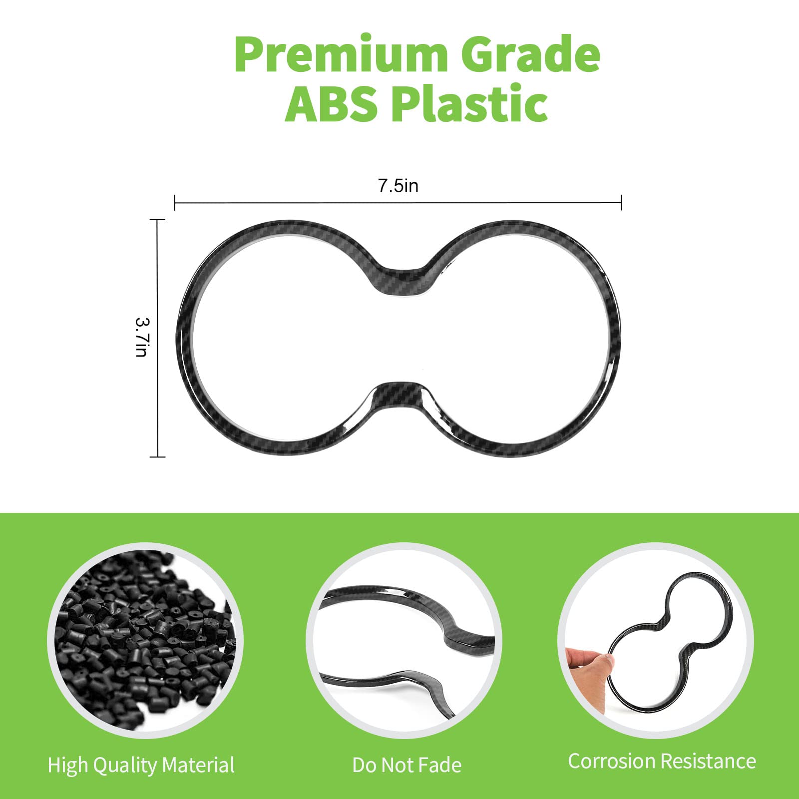 Sqqp Carbon Fiber Center Console Cup Holder Cover Interior Accessories Compatible With 2011-2021 Jeep Grand Cherokee