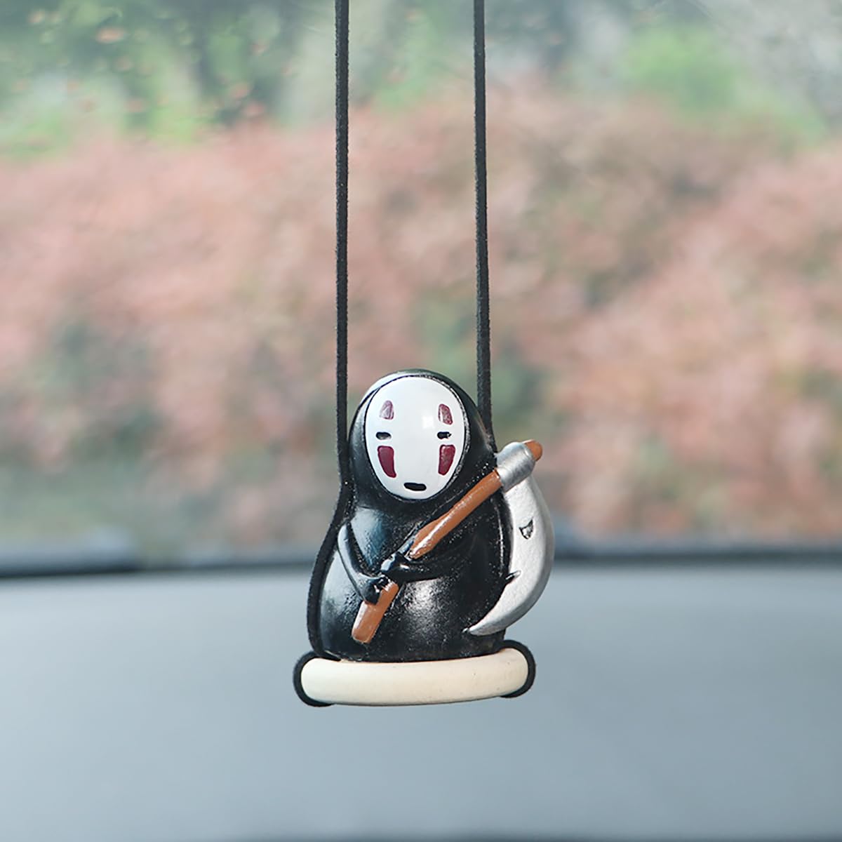 Funny Anime Car Accessories Of No Face Man Car Pendant Hanging Swing, For Car Rear View Mirror Accessories