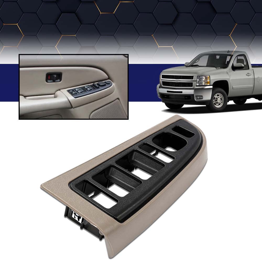 Pit66 Window Switch Trim Bezel Set Compatible With 2003 2004 2005 2006 2007 Chevy Silverado Sierra 1500 2500 3500 89045129 Left