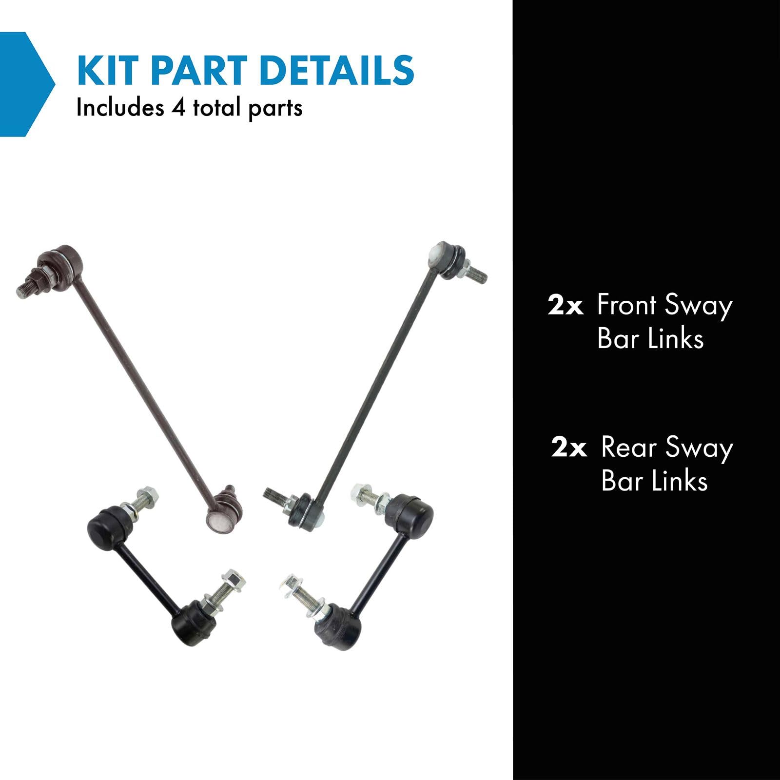 Trq Front & Rear Sway Bar Stabilizer Link Set Compatible With 2009-2014 Nissan Murano