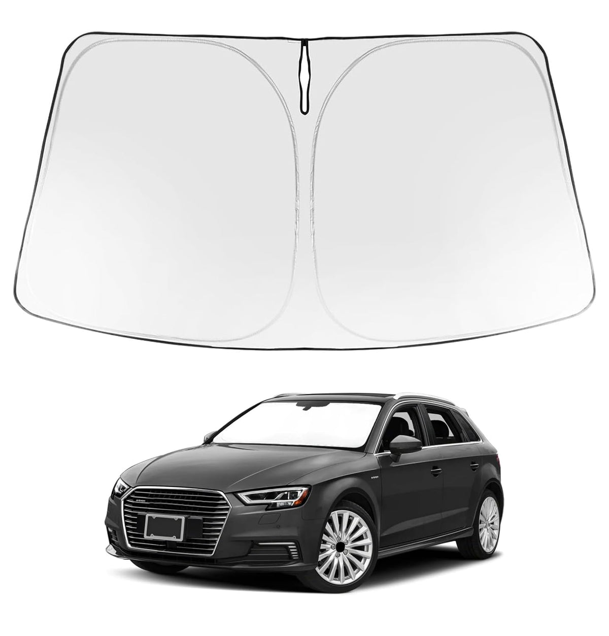 Proadsy 2025 Upgrade Windshield Sun Shade Custom Fit 2014-2020 Audi A3 Foldable Front Sunshade Protector Sun Visor Blocks Uv Ray
