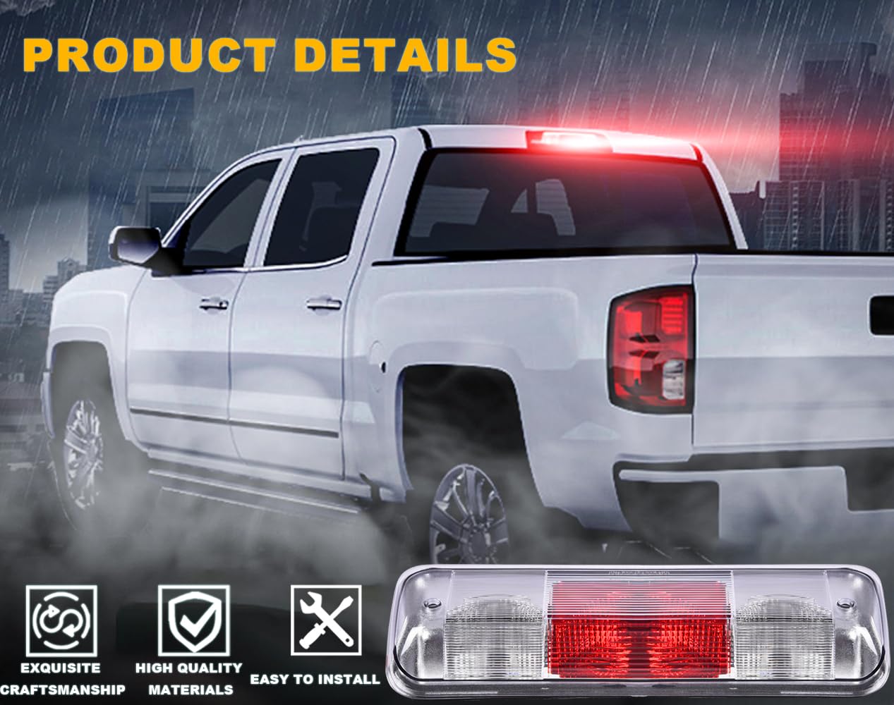 G-Plus 3Rd Brake Light, Compatible With 2004-2008 Ford F150 Truck Third Brake Lights Assembly High Mount Center Rear Roof Third