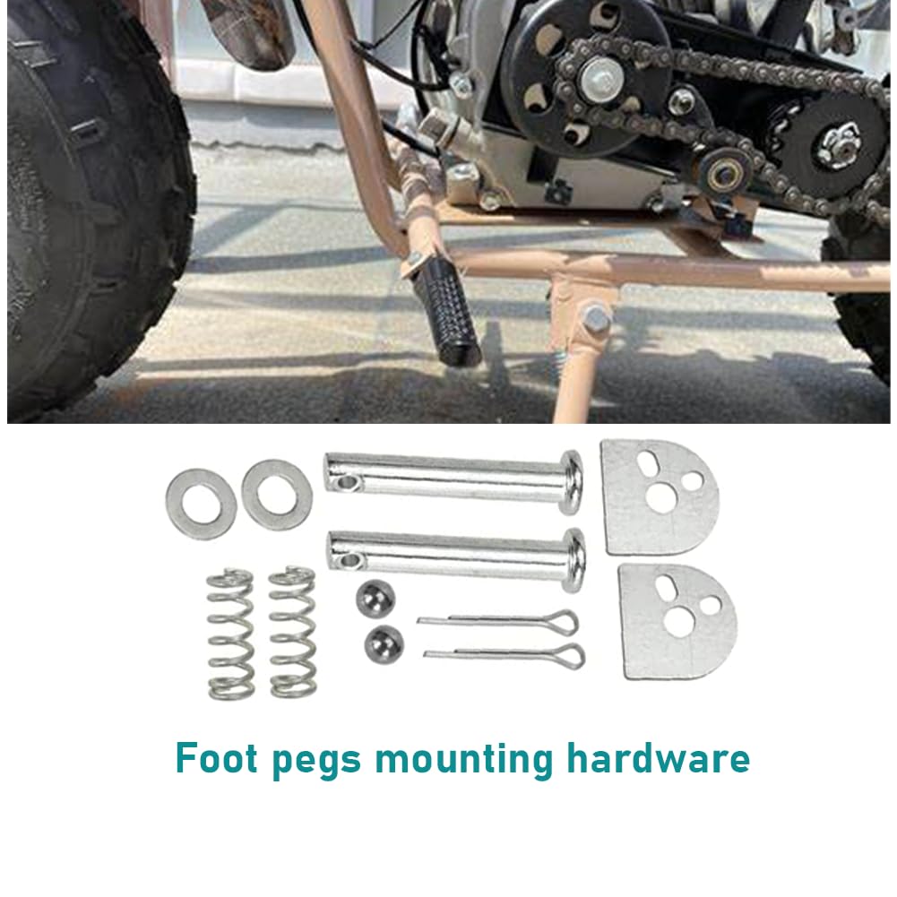 Qymoto Mini Bike Foot Pegs Footrest Bracket For Coleman Ct200U,Trail 200,Ct200U-Ex,Axis M200,Bt200X,Ct200U-Exr Cc100X Ct100U Trail, Minibike Angled Foot Pedal(2 Pack)