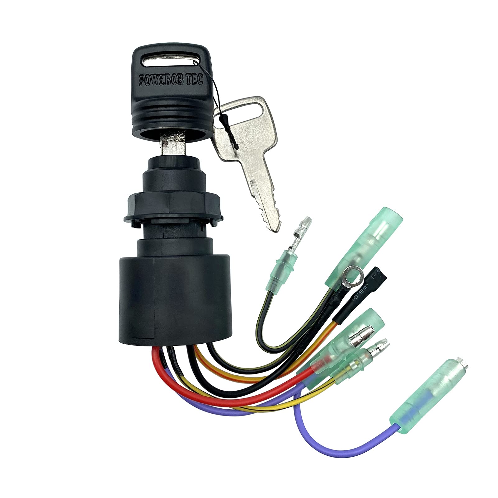 Boat Ignition Switch with Key Replacement for Mercury Mariner Outboard Motor Control Box with 2 Keys 3 Position 6 Wire Connector