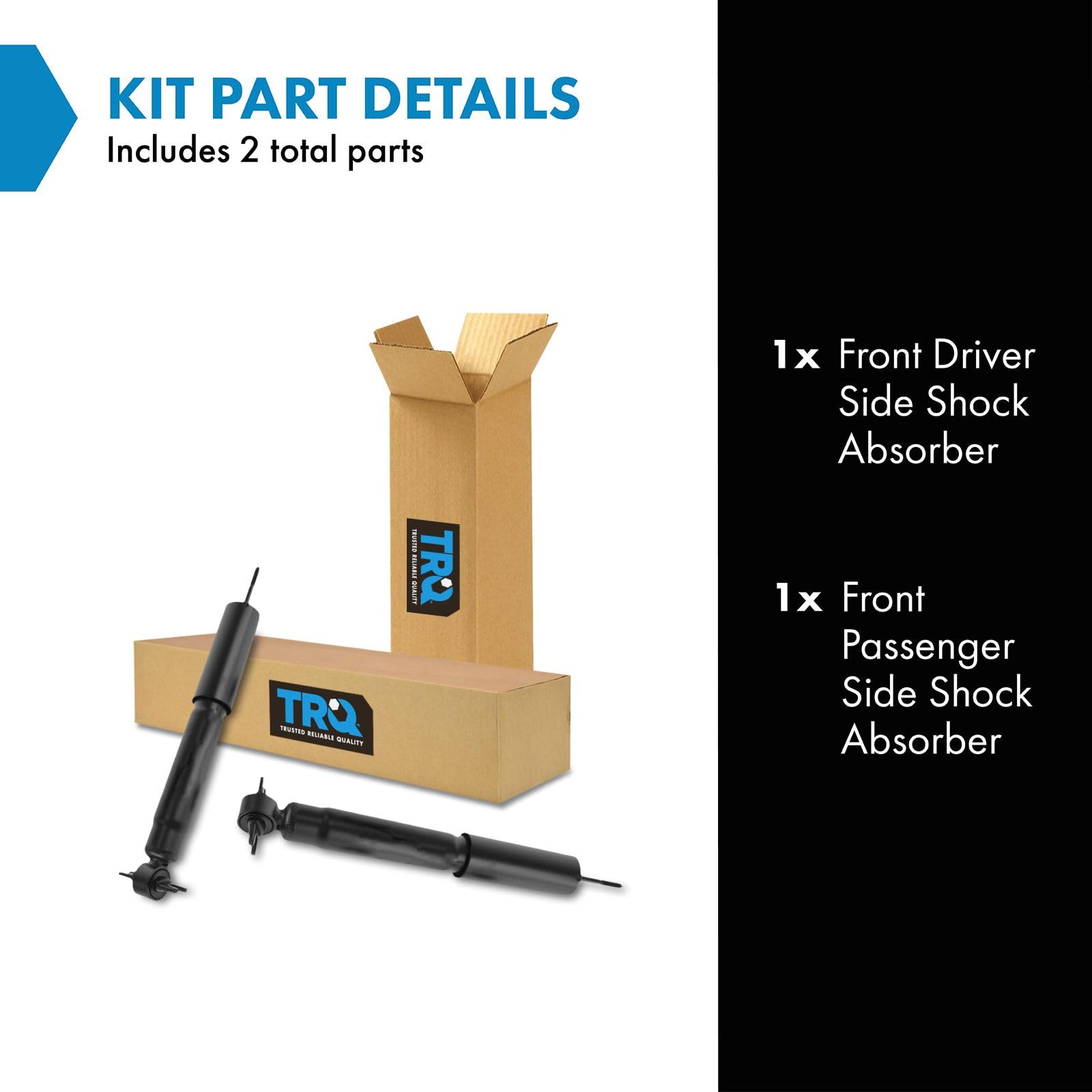 Trq Front Shock Absorber Set Compatible With 1999-2007 Chevrolet Silverado 1500 2007 Silverado 1500 Classic 1999-2006 Gmc Sierra