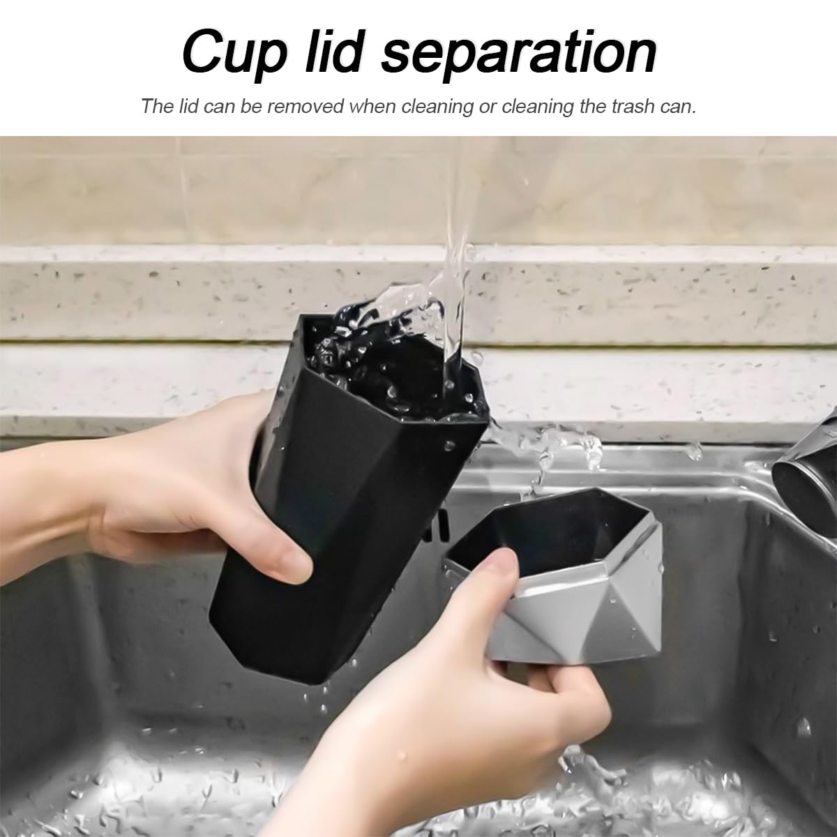 Blau Grun Car Trash Can, Mini Plastics Portable Auto Rubbish Bin With Lid, Leakproof Diamond Design Garbage Holder, Small Waterp