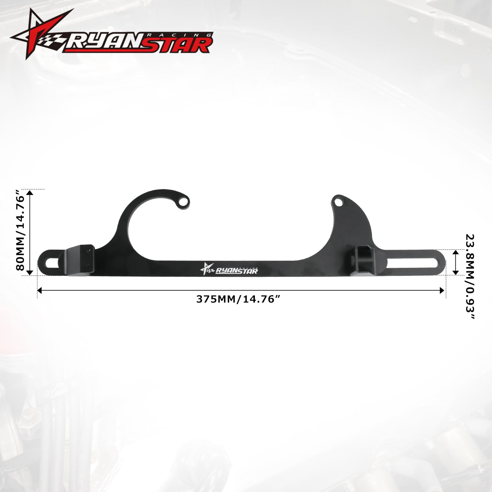 Ryanstar Racing Billet Aluminum Throttle Cable Bracket Compatible With 4500 Carburetor With Dual Return Springs - Black