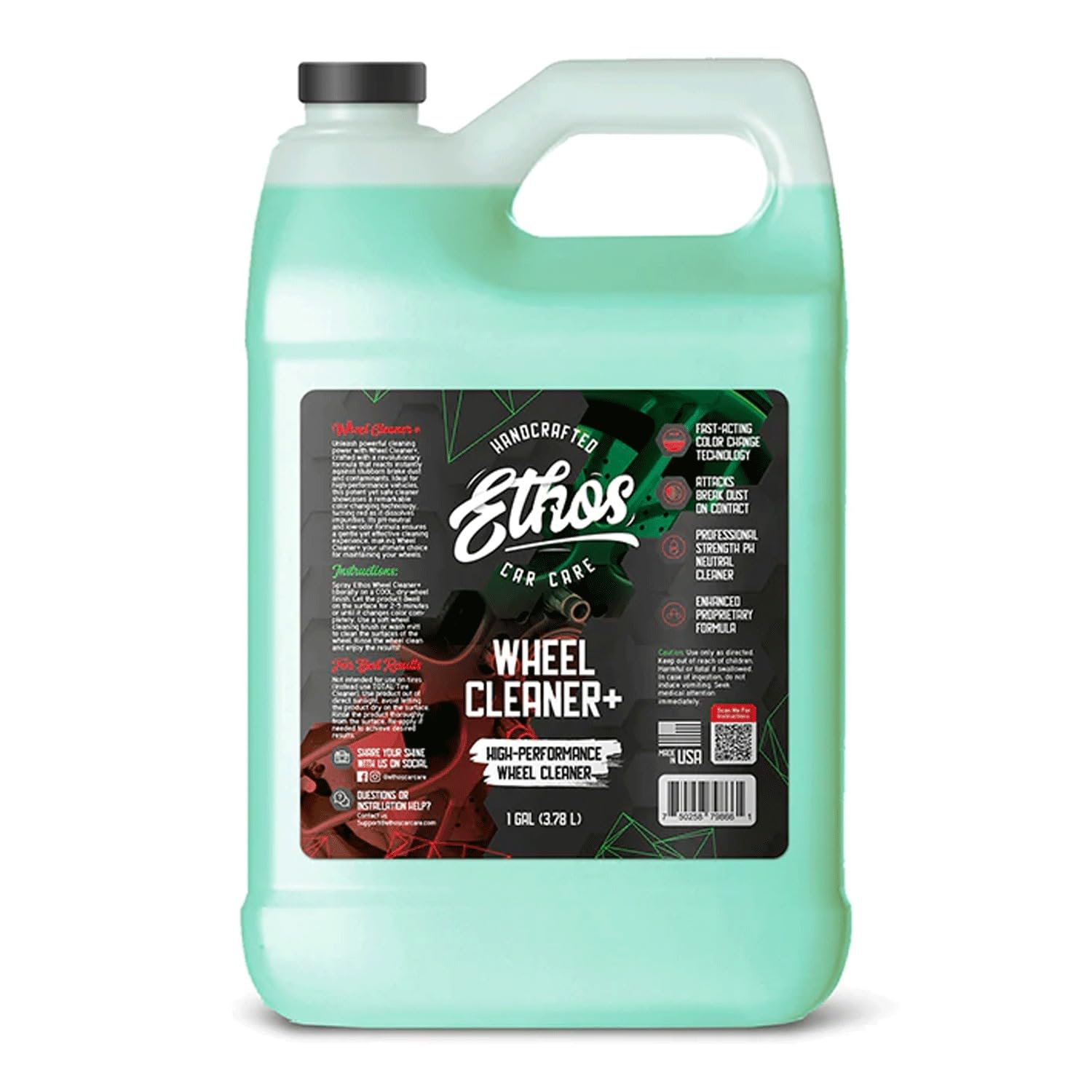 Ethos Wheel Cleaner - Car Wheel Cleaner Spray - Brake Dust, Iron Remover - Color Change Technology - Professional Strength Formu