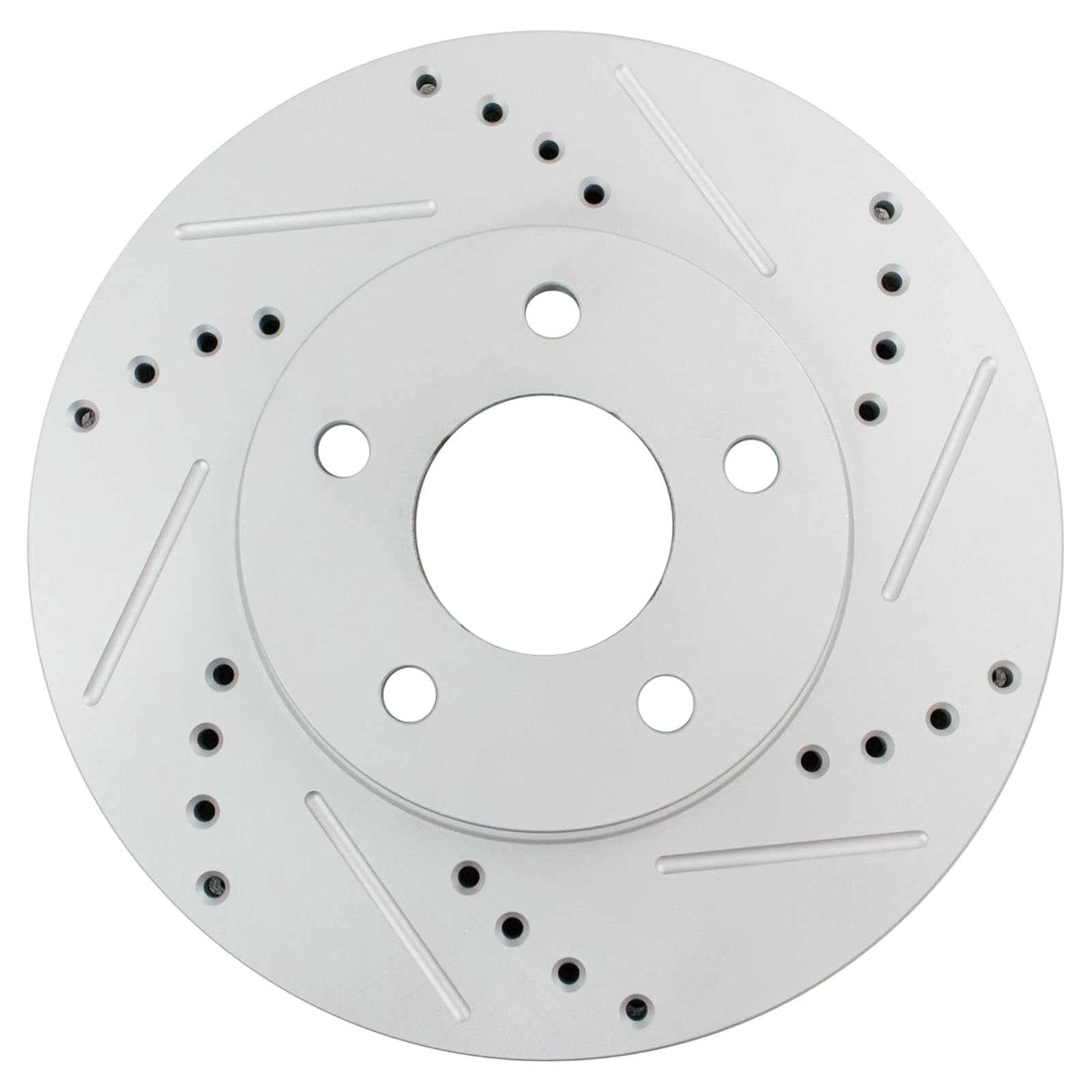 Trq Front Performance Brake Rotors Set Premium G-Coated Cross Drilled & Slotted Compatible With 2006-2011 Chevrolet Hhr
