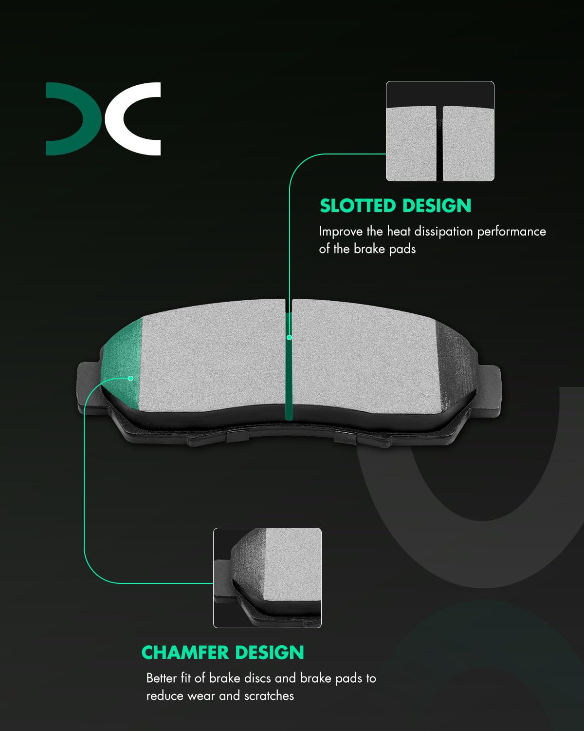 Scitoo D1089 D1088 Front Rear Ceramic Brake Pads Sets Fit For Honda Odyssey 2005-2010