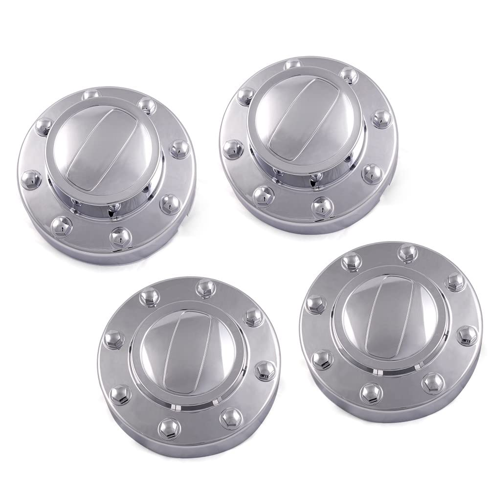 PIT66 2 Front & 2 Rear Wheel Center Caps Hubcaps Compatible with 2011-2016 Dodge Ram 3500 1-TON Dually DRW Alcoa Alloy