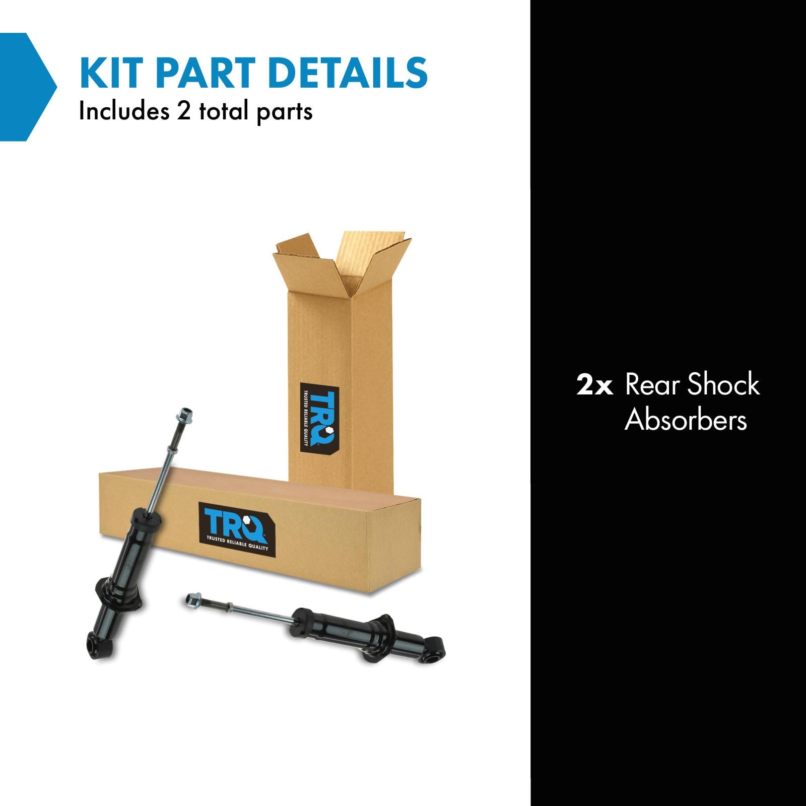 Trq Rear Shock Absorber Set Compatible With 2009-2011 Toyota Corolla