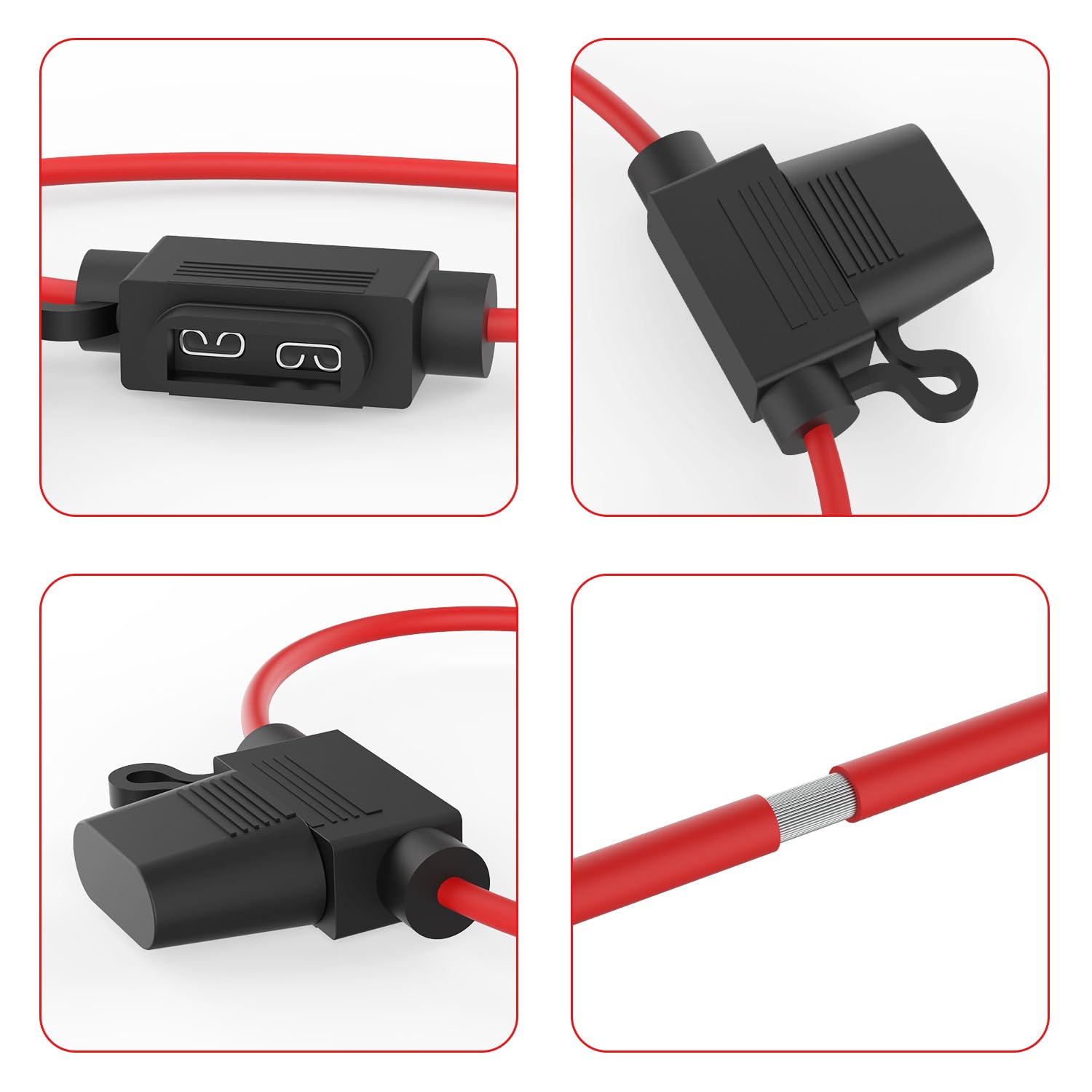 Newdeli 10Pack 14Awg Inline Fuse Holder 12V Ato/Atc Waterproof In Line Fuse Holder With 100Pcs Standard Blade Fuse 2A/3A/5A/7.5A