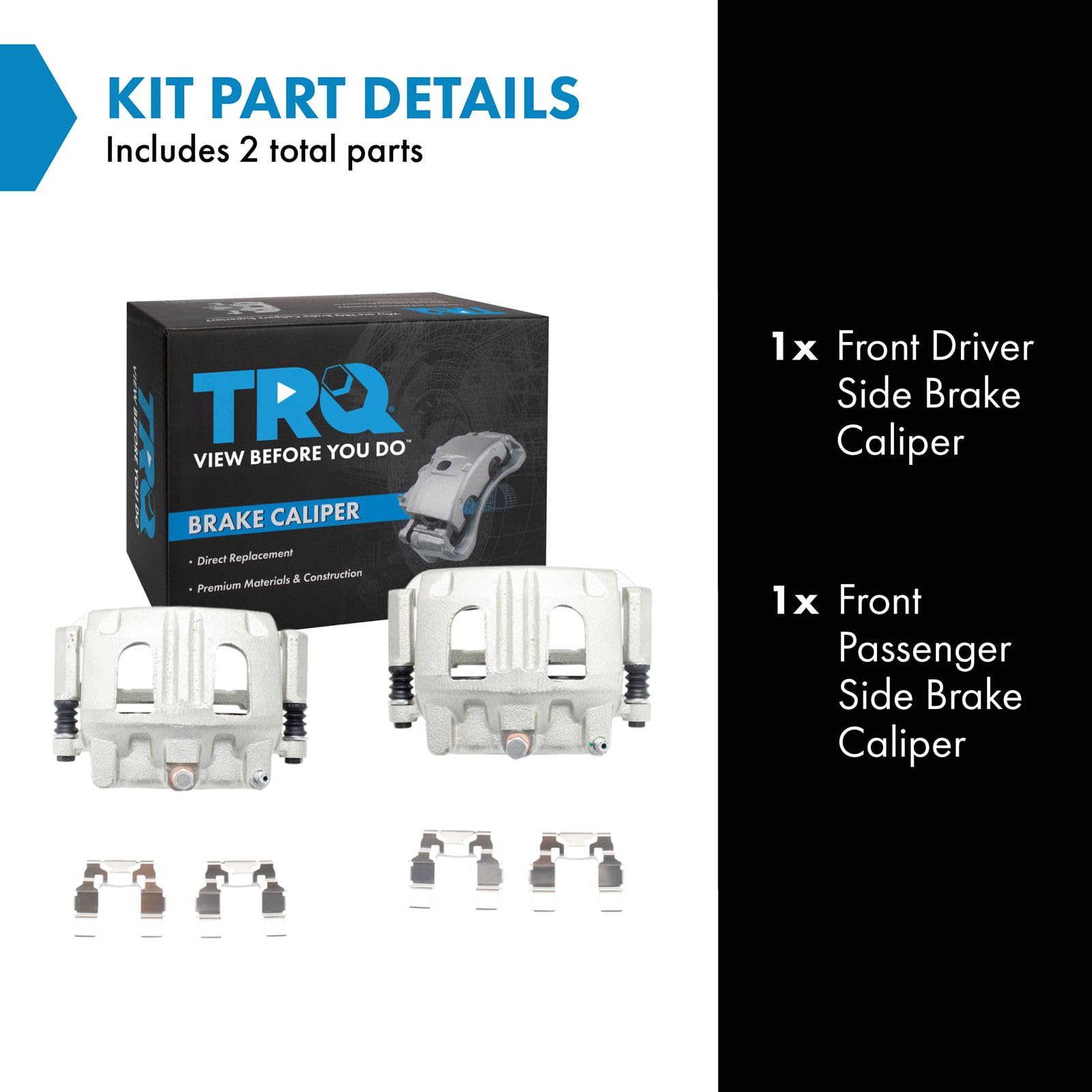 Trq Front Brake Caliper Set Compatible With 2002-2005 Ford Explorer 2001-2002 Explorer Sport Trac 2003-2011 Ranger 2003-2009 Maz