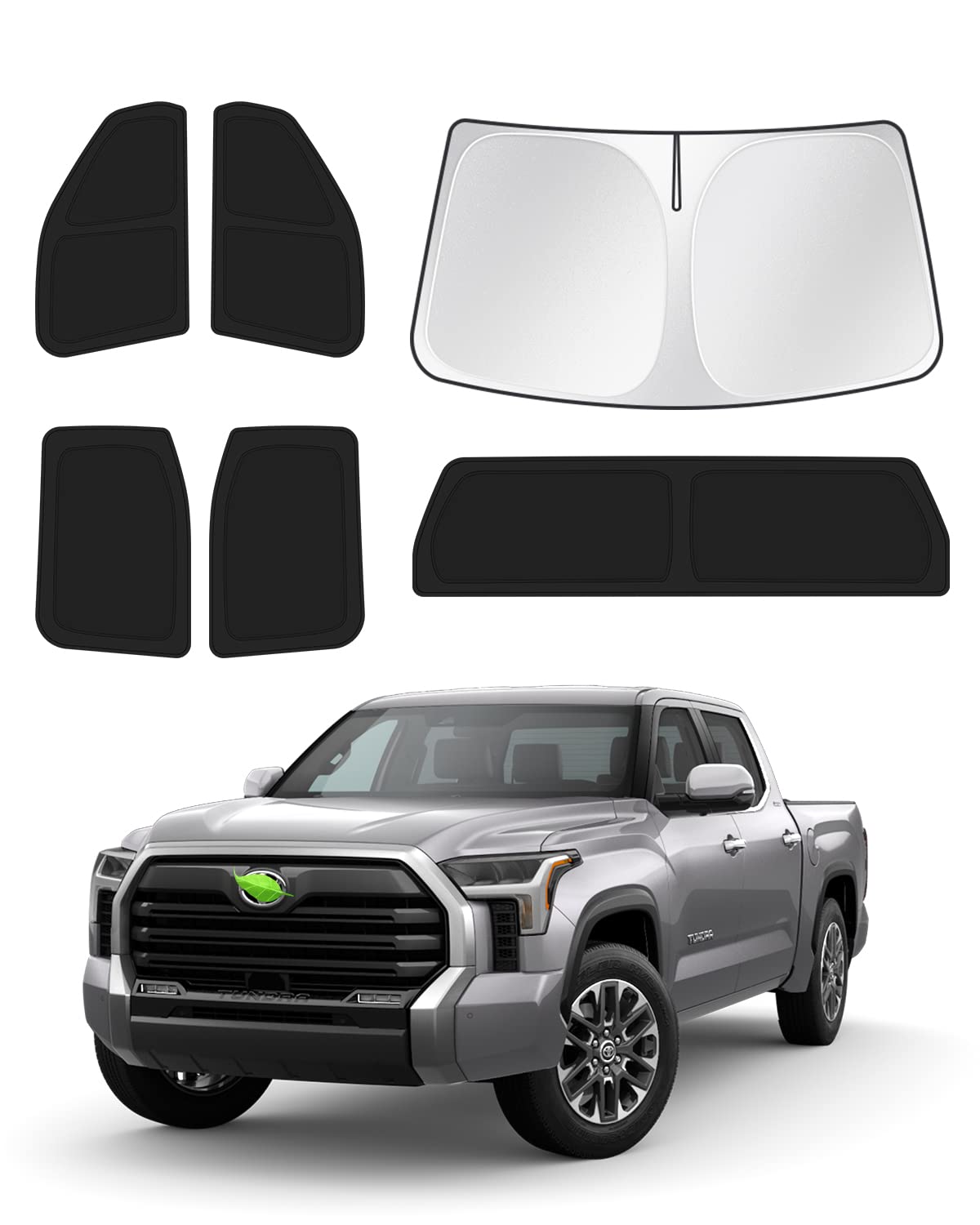 Canvcle Windshield Sun Shade For 2022-2024 2025 Toyota Tundra Sunshade Side Rear Window Shade Cover Sun Visor Shield Privacy Pro