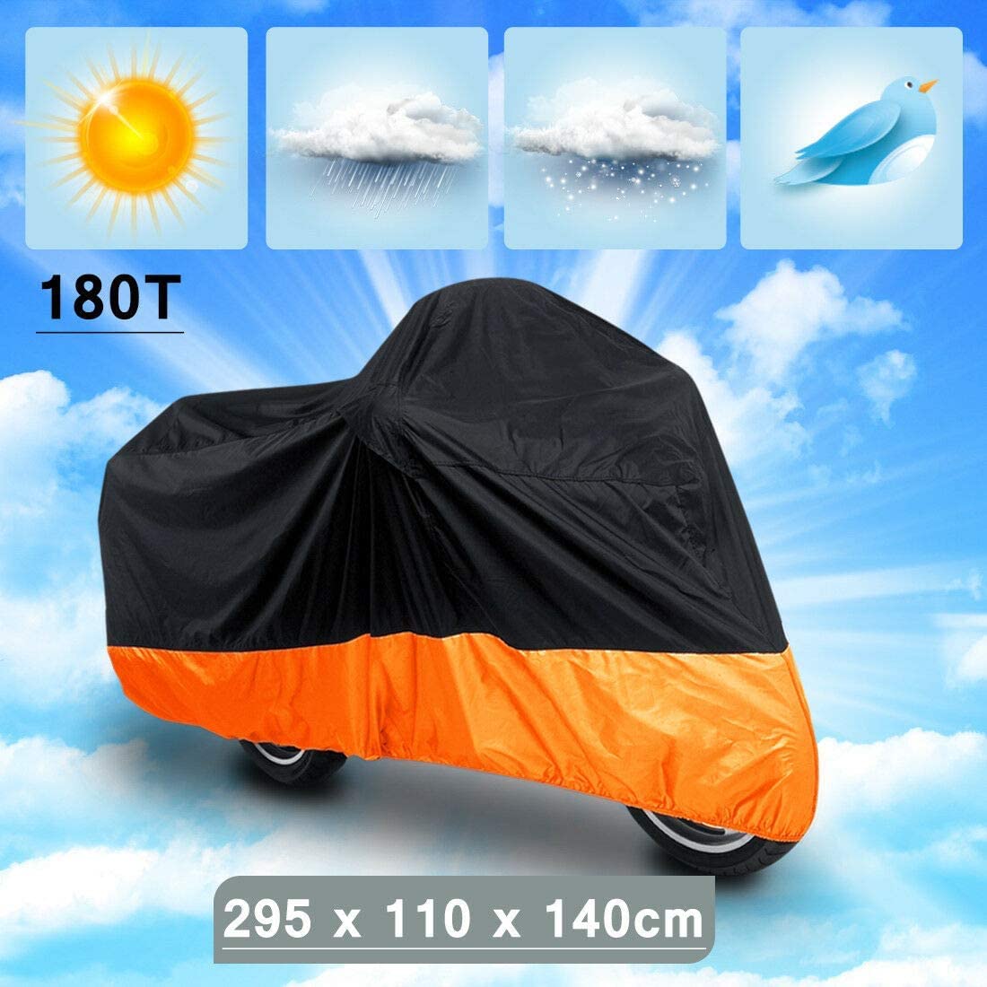 Luyao Motorcycle Cover For Harley Road Glide Ultra Fltru Fltr Touring Xxxl 210D Orange