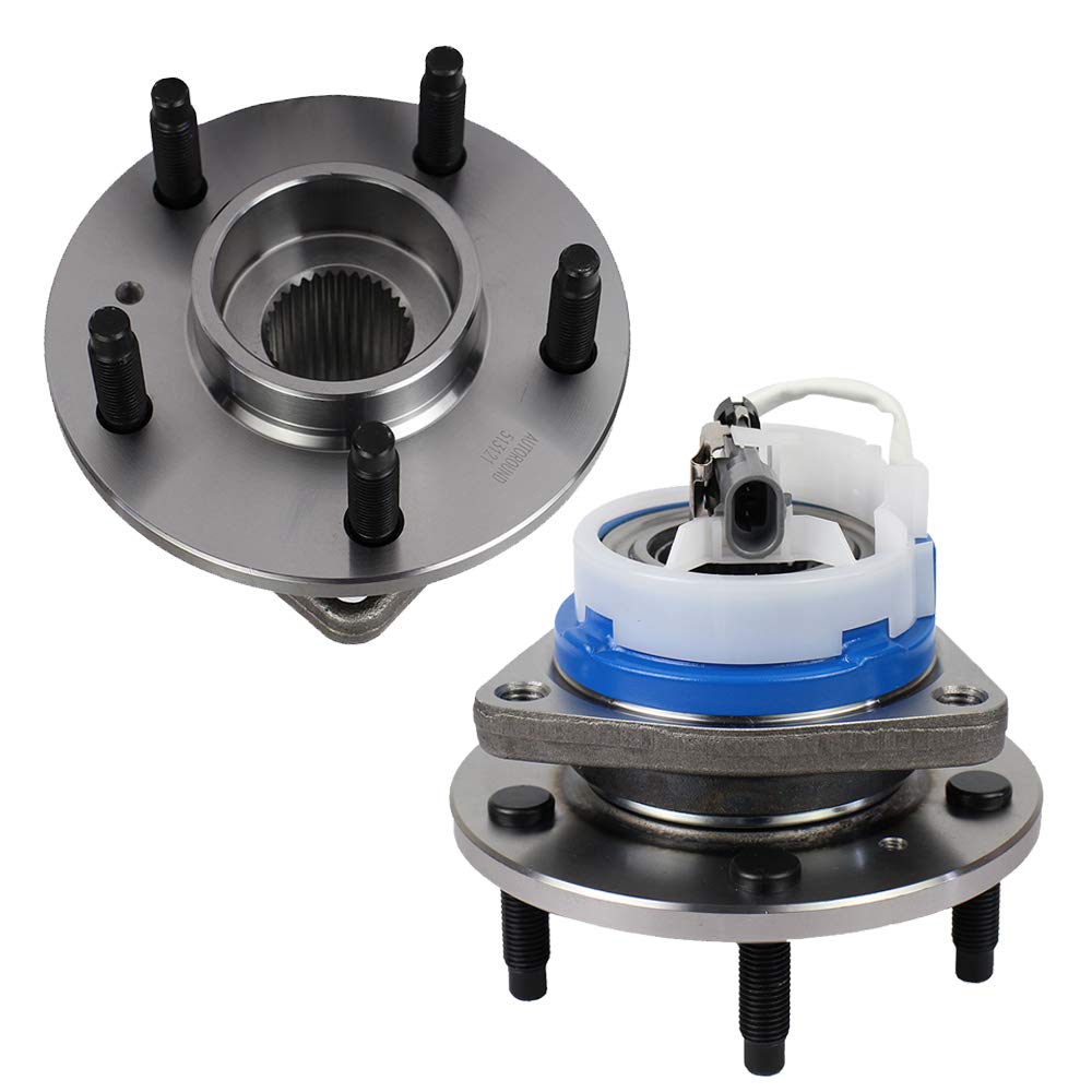 Autoround 513121 Pair Front Wheel Hub And Bearing Assembly For Impala, Regal, Deville, Grand Prix, Lacrosse, Lesabre, Century, Rendezvous, Dts, Intrigue 5 Lug W/Abs, Set Of 2