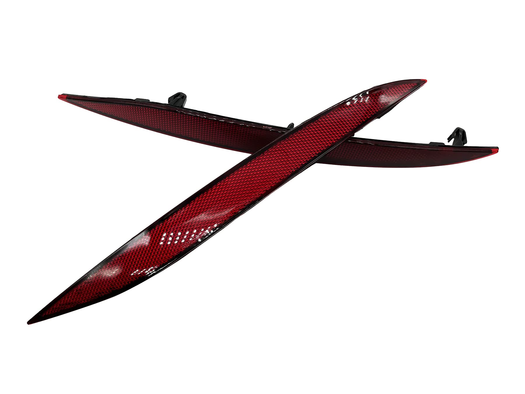 Replacement Tesla Model X Reflector Rear Bumper Red Marker Lights Lens Trim (Left & Right)