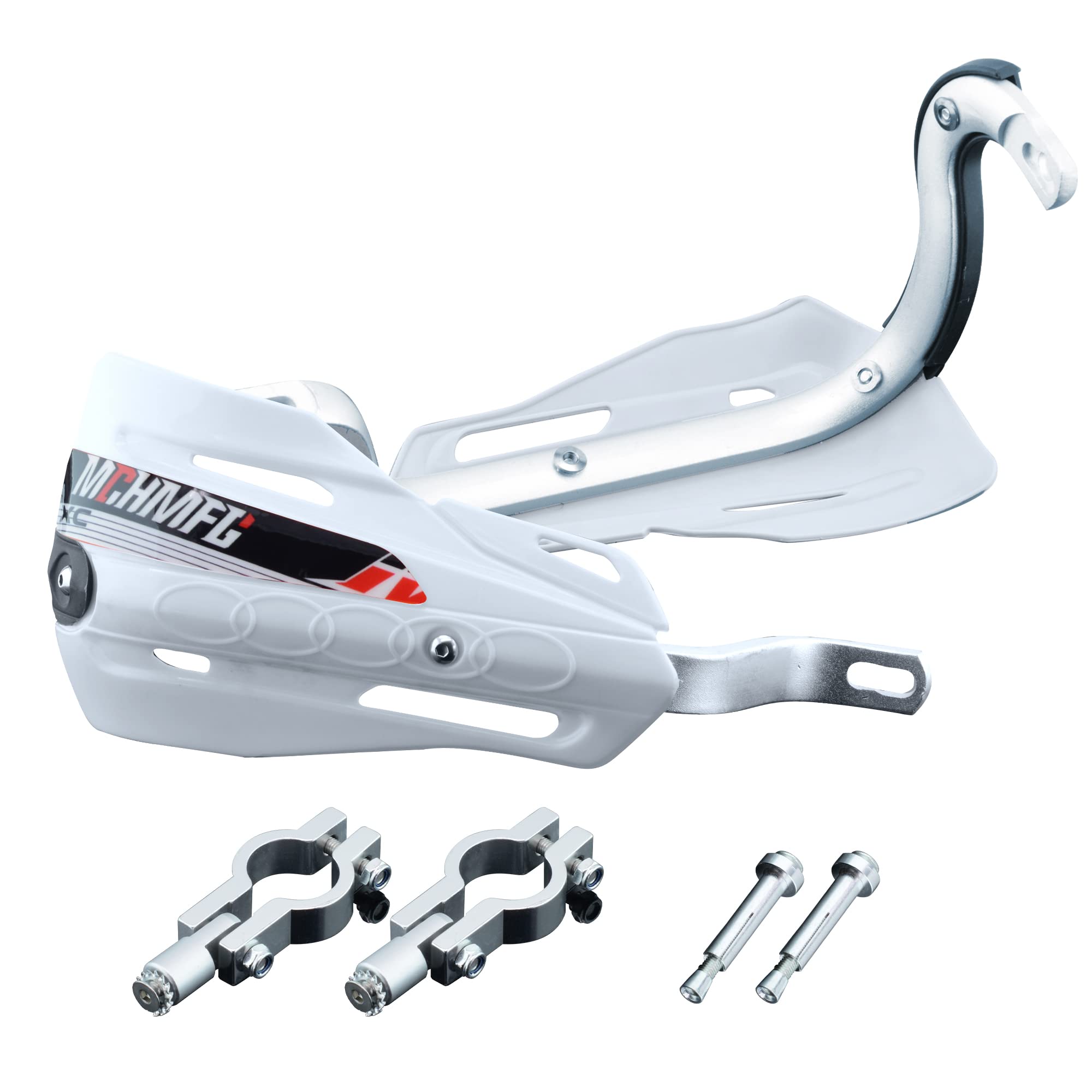 Fewfuss Dirt Bike Hand Guards With Grips - Universal Motorcycle Handguards For Pit Bikes Atv Motocross Enduro White