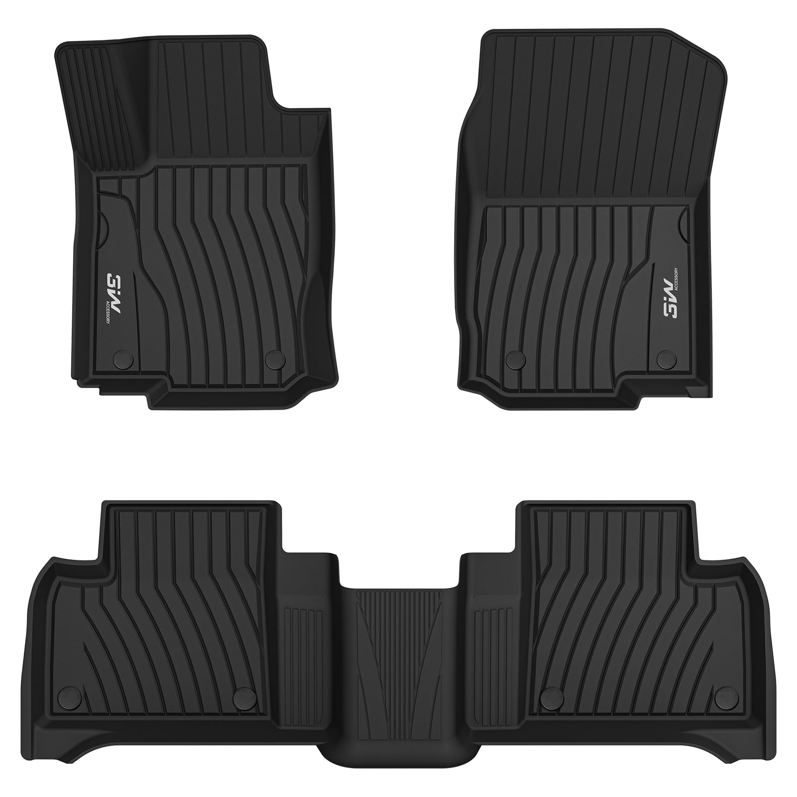 3W Floor Mats Fit For Benz Ml/Gl/Gle/Gls Series 2012-2019, Tpe All Weather Custom Fit Floor Liner For 1St And 2Nd Row Full Set C