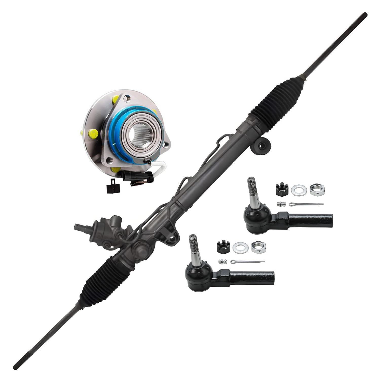 Detroit Axle - Front 4pc Rack & Pinion Kit for Chevy Impala Pontiac Grand Prix Monte Carlo Buick Century LaCrosse Regal, 1 Power