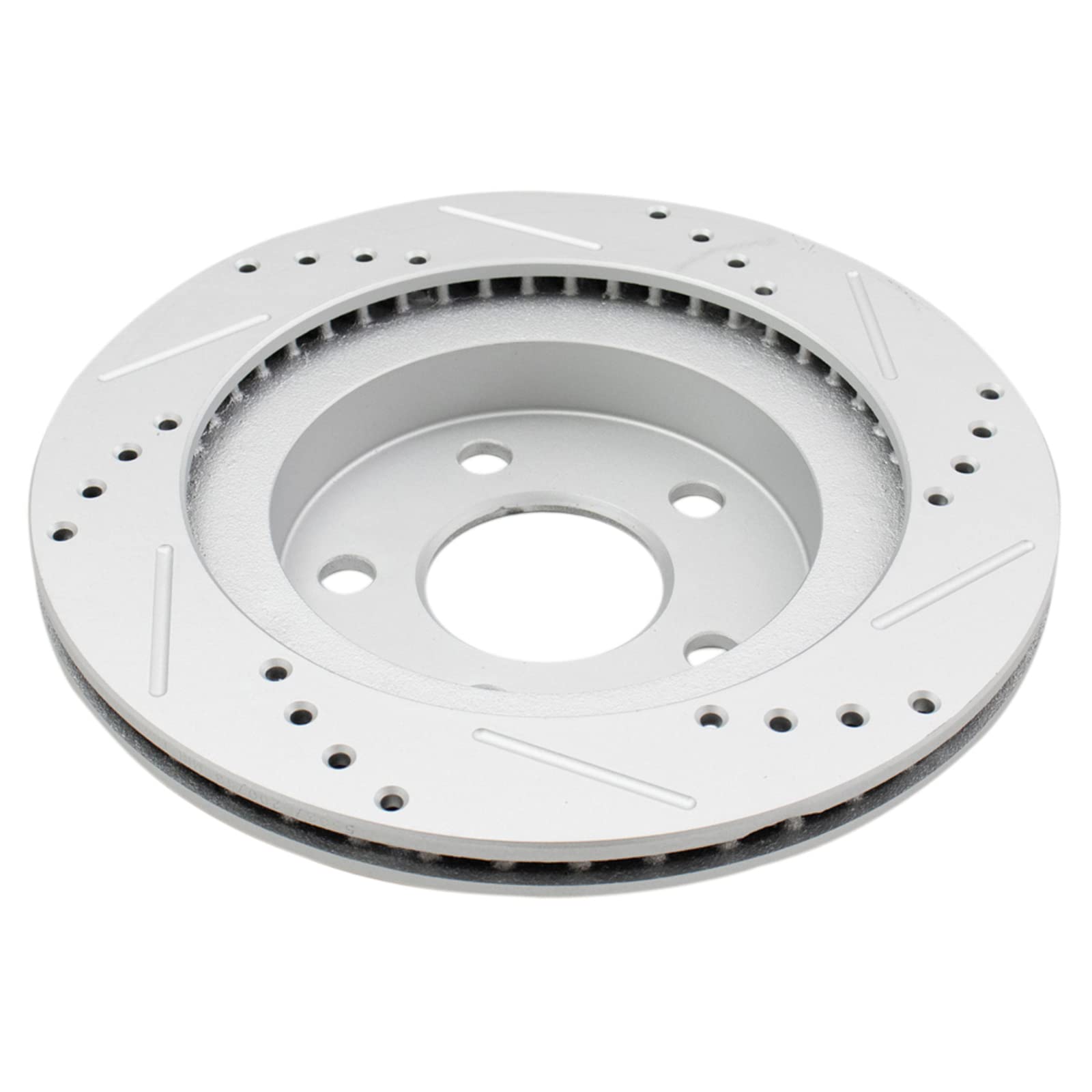 Trq Rear Performance Brake Rotors Set Premium G-Coated Cross Drilled & Slotted Compatible With 1993-1997 Chevrolet Camaro Pontia