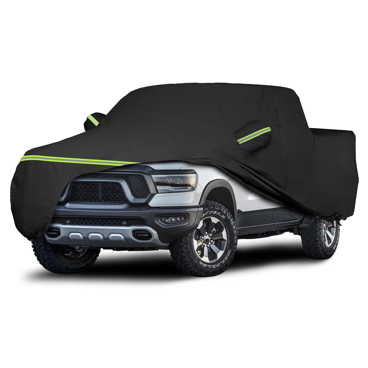 BORDAN Premium Truck Cover Waterproof for Dodge Ram 1500 Crew Cab 6.4 ft Bed (2009-2024), Heavy Duty Full Pickup Car Cover Outdo