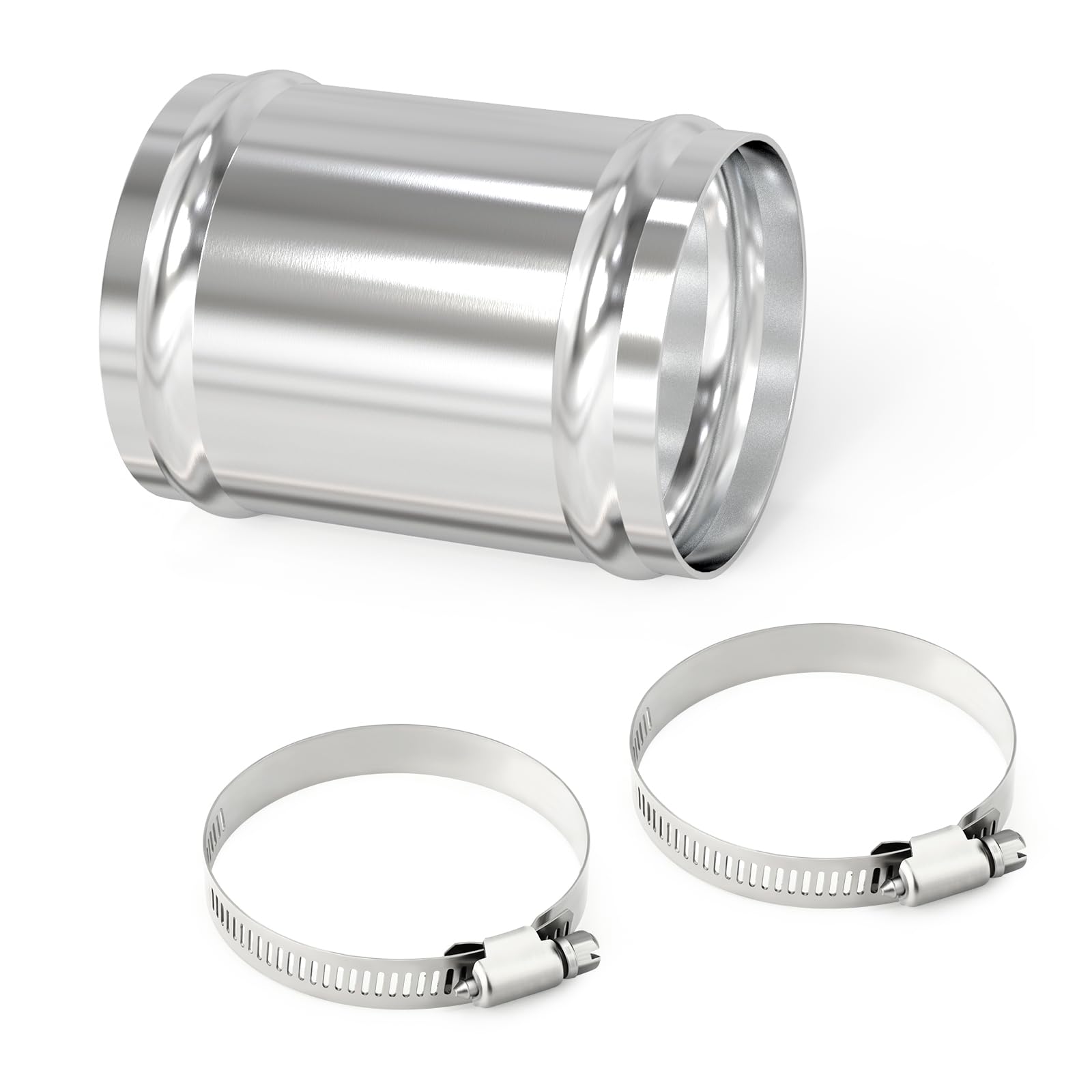 Gasher 1Pcs 3''(76Mm) Aluminum Alloy Tube Aluminum Straight 2.5''Od With Bead Roll, Intercooler Pipe For Intake And Cooling Syst