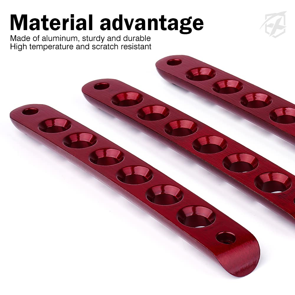 Xprite 5PCS Brushed Aluminum Side Door Handle Inserts & Cover Trim Compatible with 2007-2018 Jeep Wrangler JK JKU Unlimited Sahara Rubicon 4 Door- Durable, Stylish Exterior Decoration(Red)
