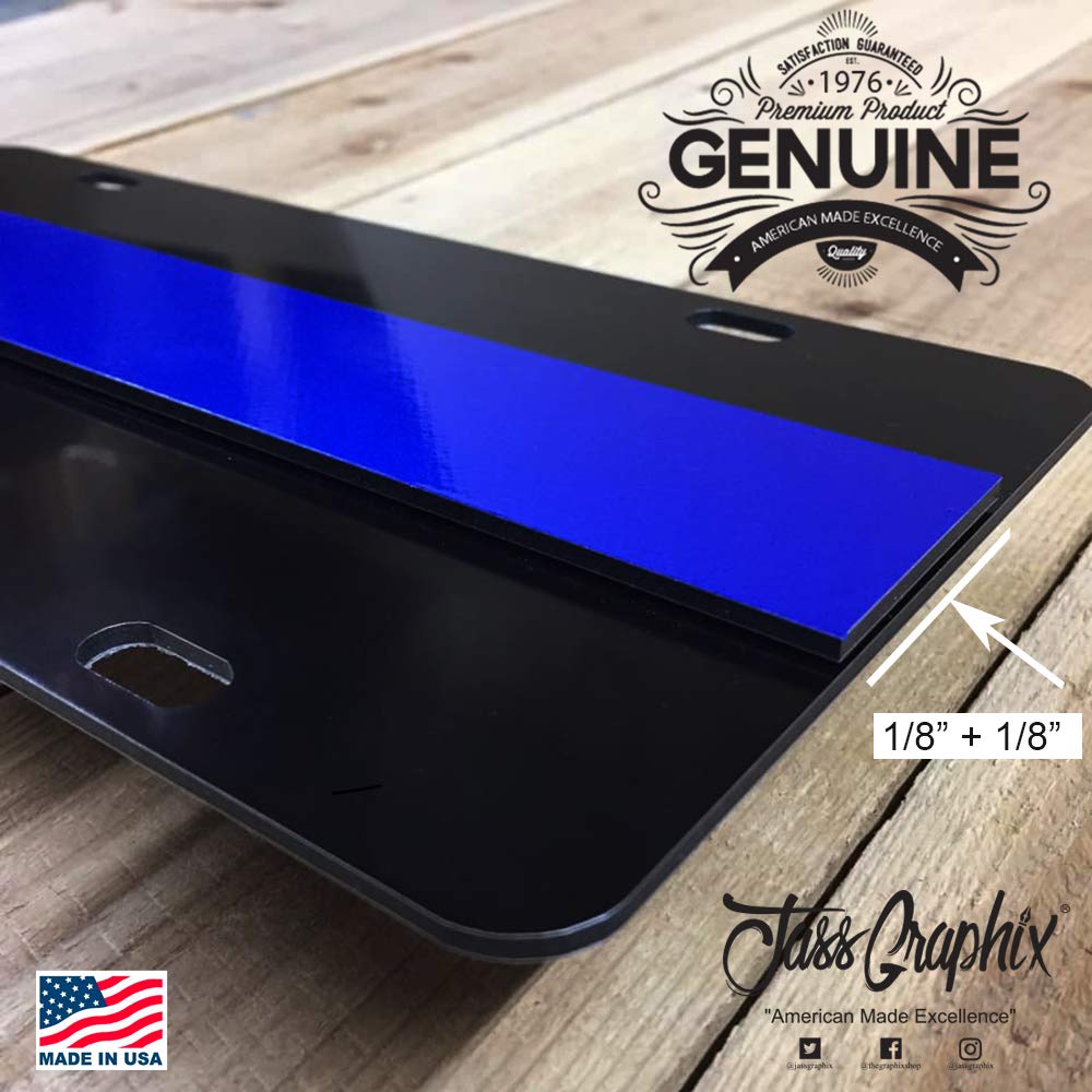 2-D Heavy Duty Reflective Thin Blue Line License Plate