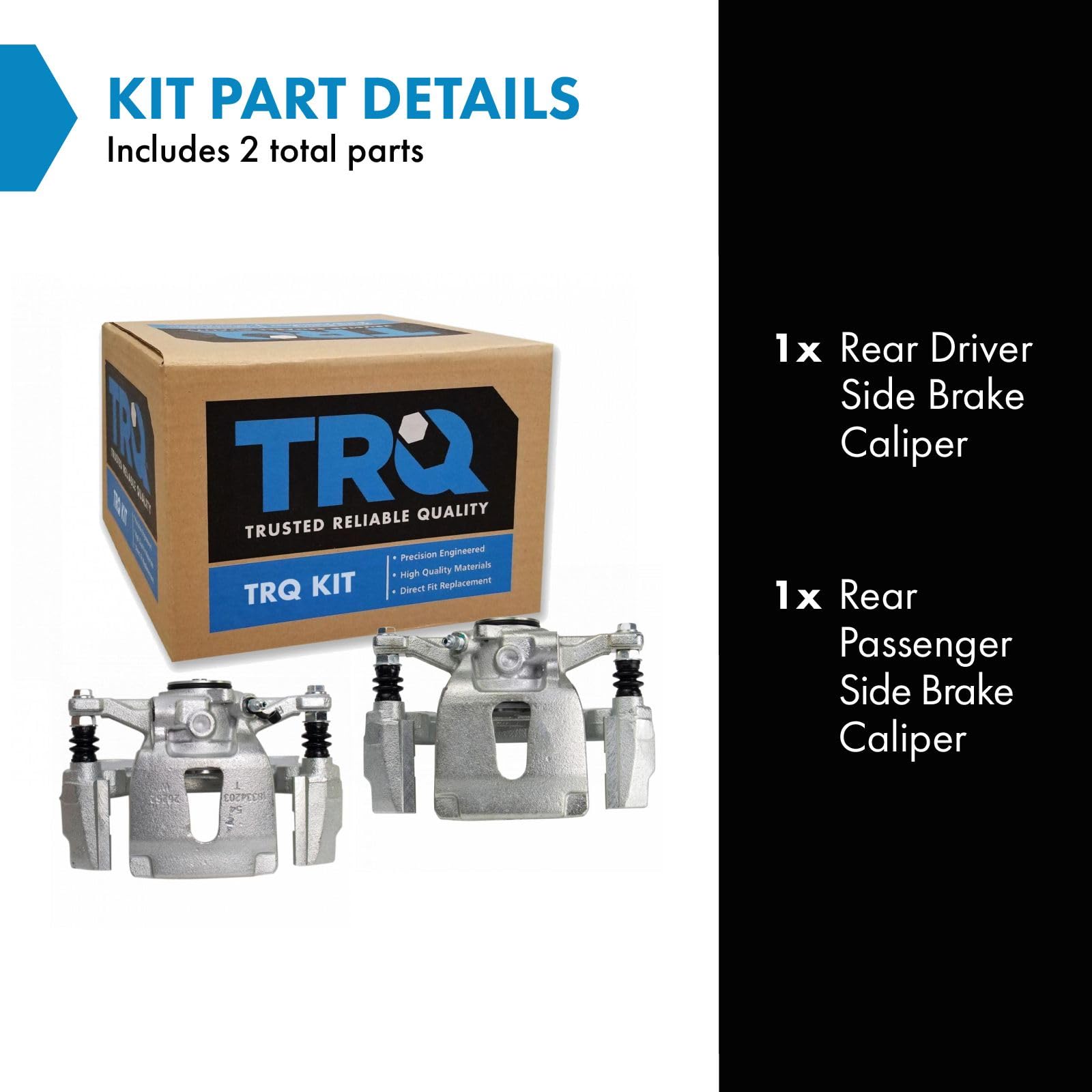 Trq Rear Brake Caliper Set Compatible With 2015-2018 Ford F-150