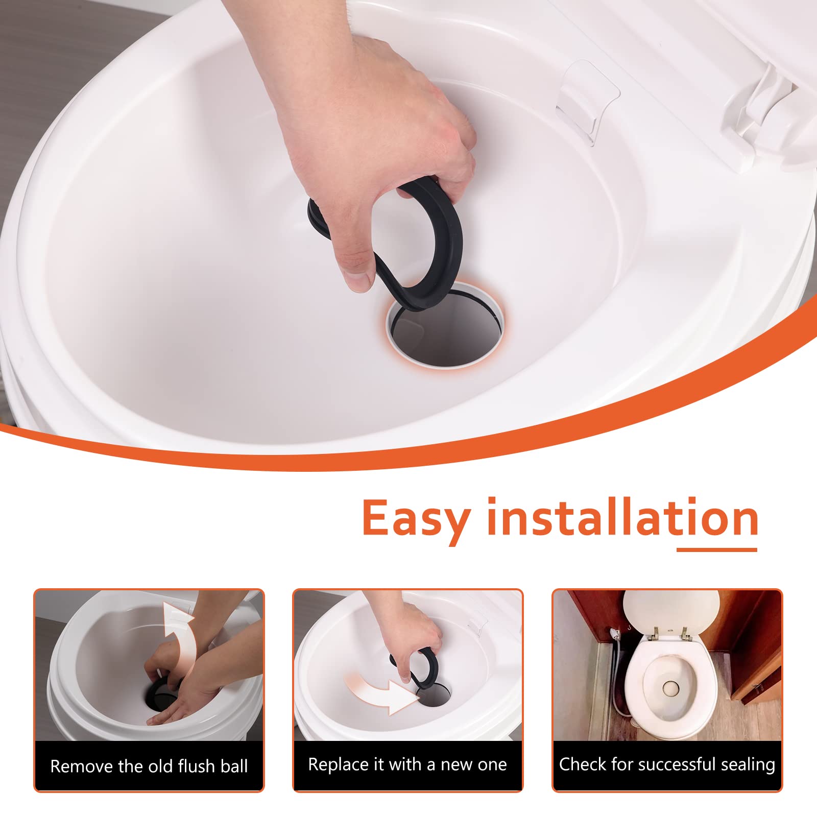 Boeemi Rv Toilet Seal Kit - Replacement 385311658 Flush Ball Seal For 300/310/320 Camperseries, Solves Leakage Problems Between