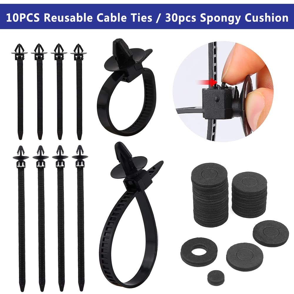 845Pcs Car Push Retainer Clips & Auto Fasteners Assortment-24 Most Popular Sizes Nylon Bumper Fender Rivets With 10 Cable Ties And Blue Fastener Remover For Ford Gm Toyota Honda Chrysler Benz Nissan