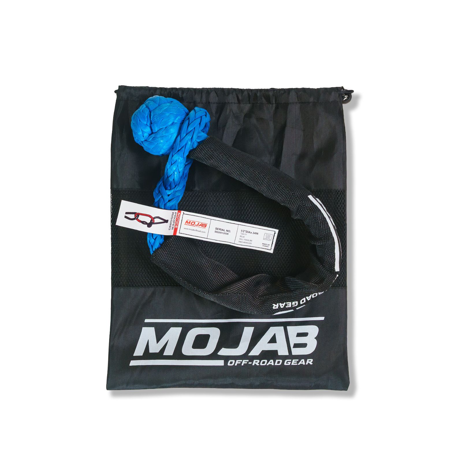 Soft Shackle 1/2'' x 24” with sleeve and bag (Single Shackle) (Lifetime Warranty)