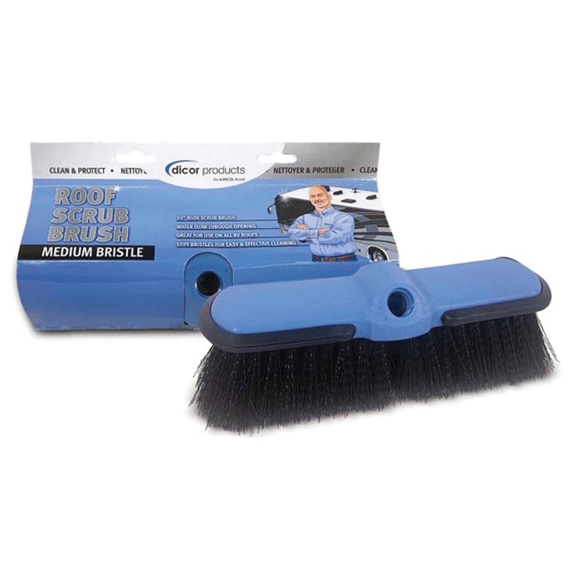 Dicor Cp-Mb10R Roof Scrub Brush, Medium Bristle - 10''