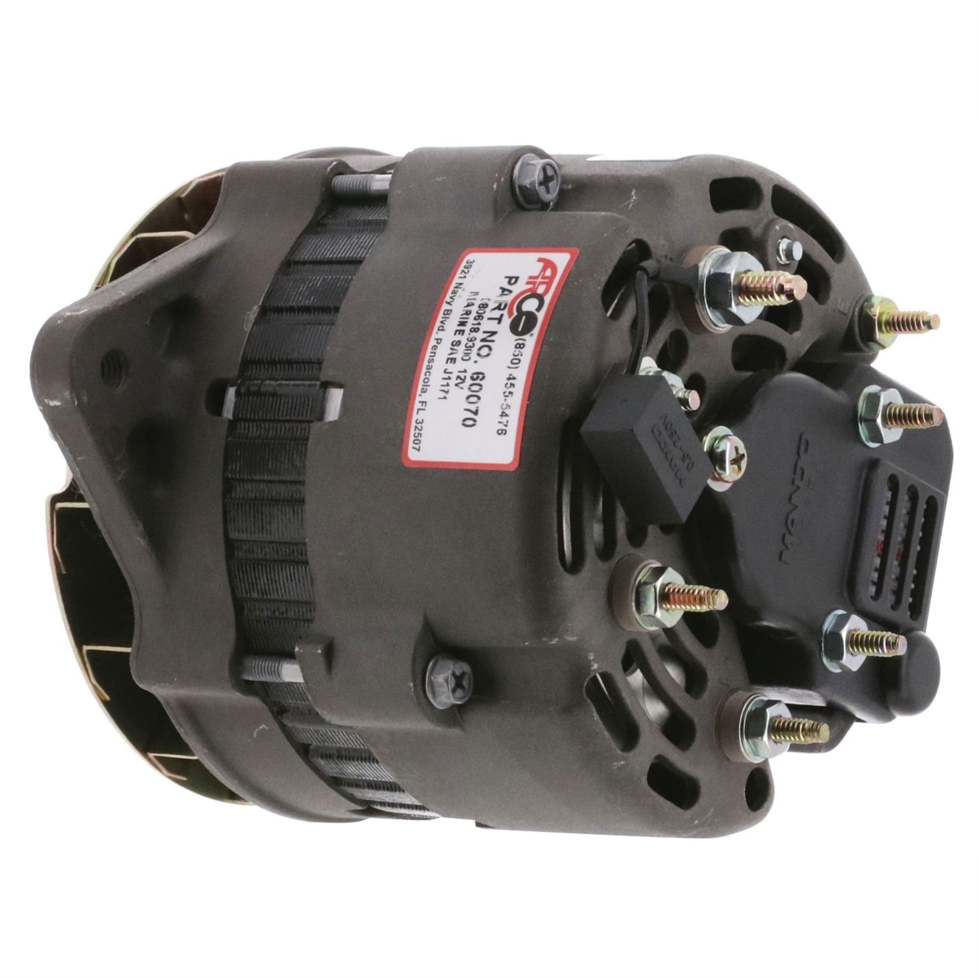 ARCO 60070 Alternator for Late Model Volvo Penta - 12 Volt, 65 Amp, Internal Regulator