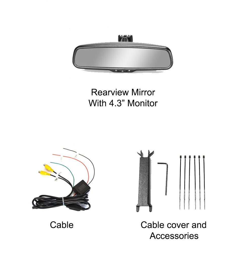 Master Tailgaters 10.5" Rear View Mirror with 4.3" LCD Screen + Compass & Temperature | Rearview Universal Fit Mount | Auto Adjusting Brightness LCD | Anti Glare | Full Original Mirror Replacement