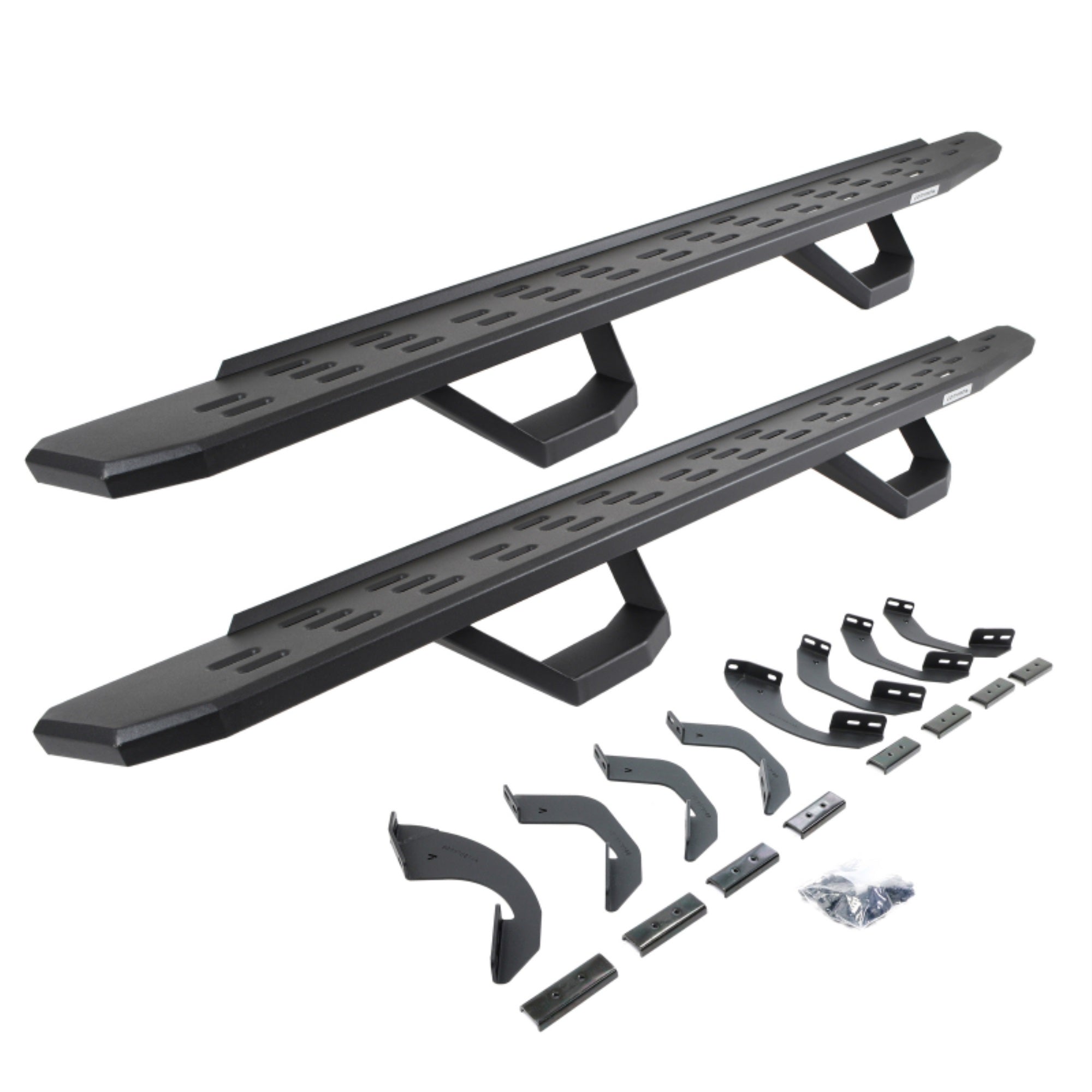 RB30 Running Boards with Brackets, 2 Pairs Drop Steps Kit  Double Cab